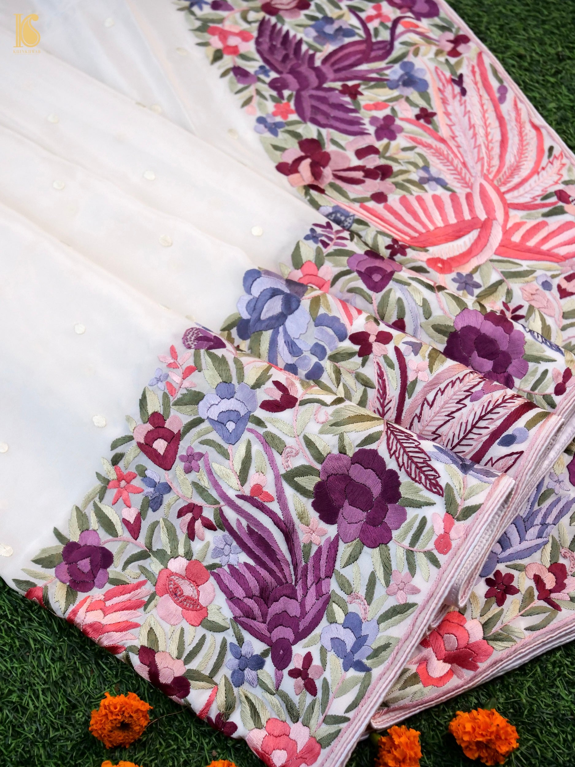 Parsi Gara Pure Crepe Saree