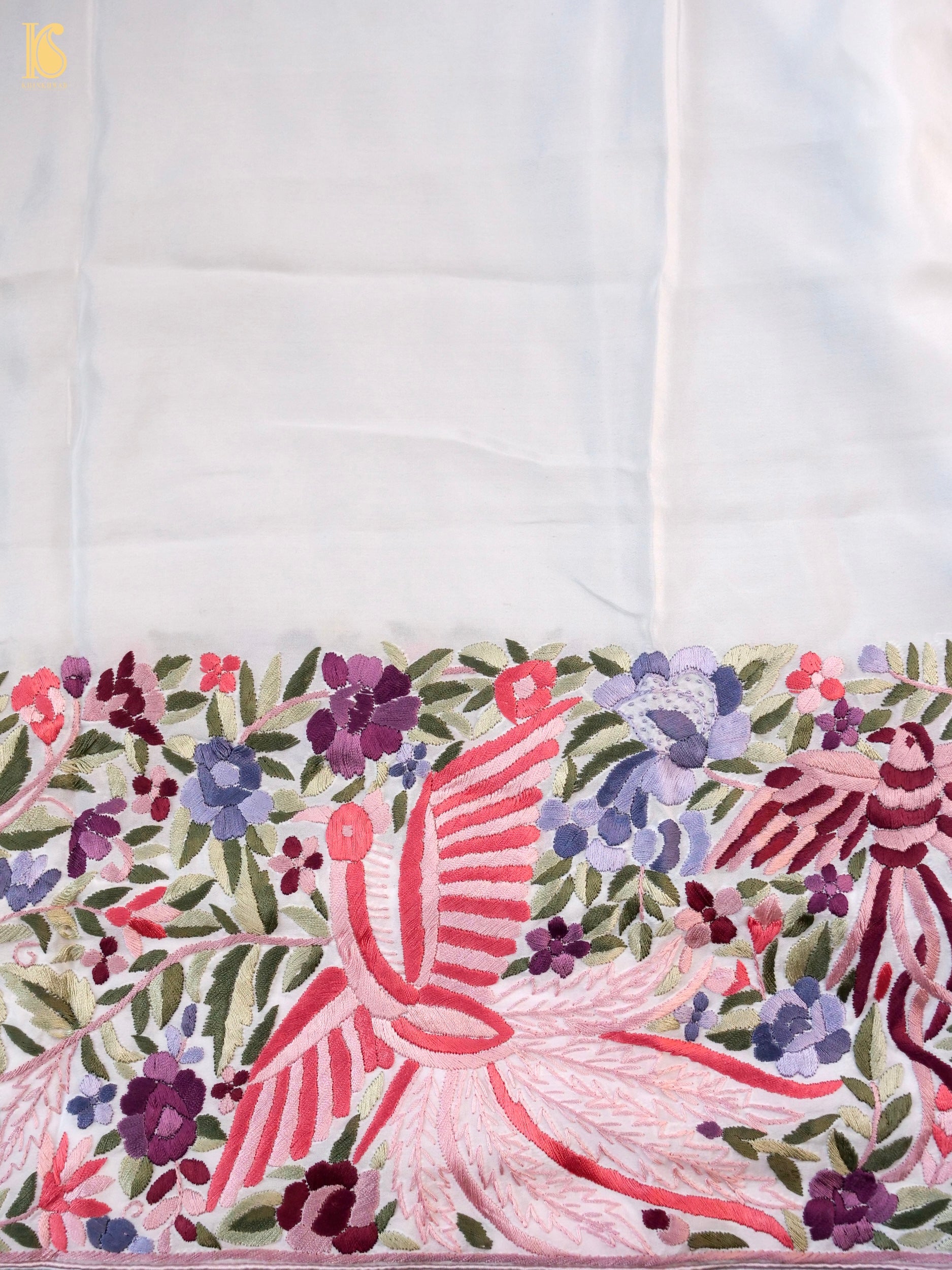 Parsi Gara Pure Crepe Saree
