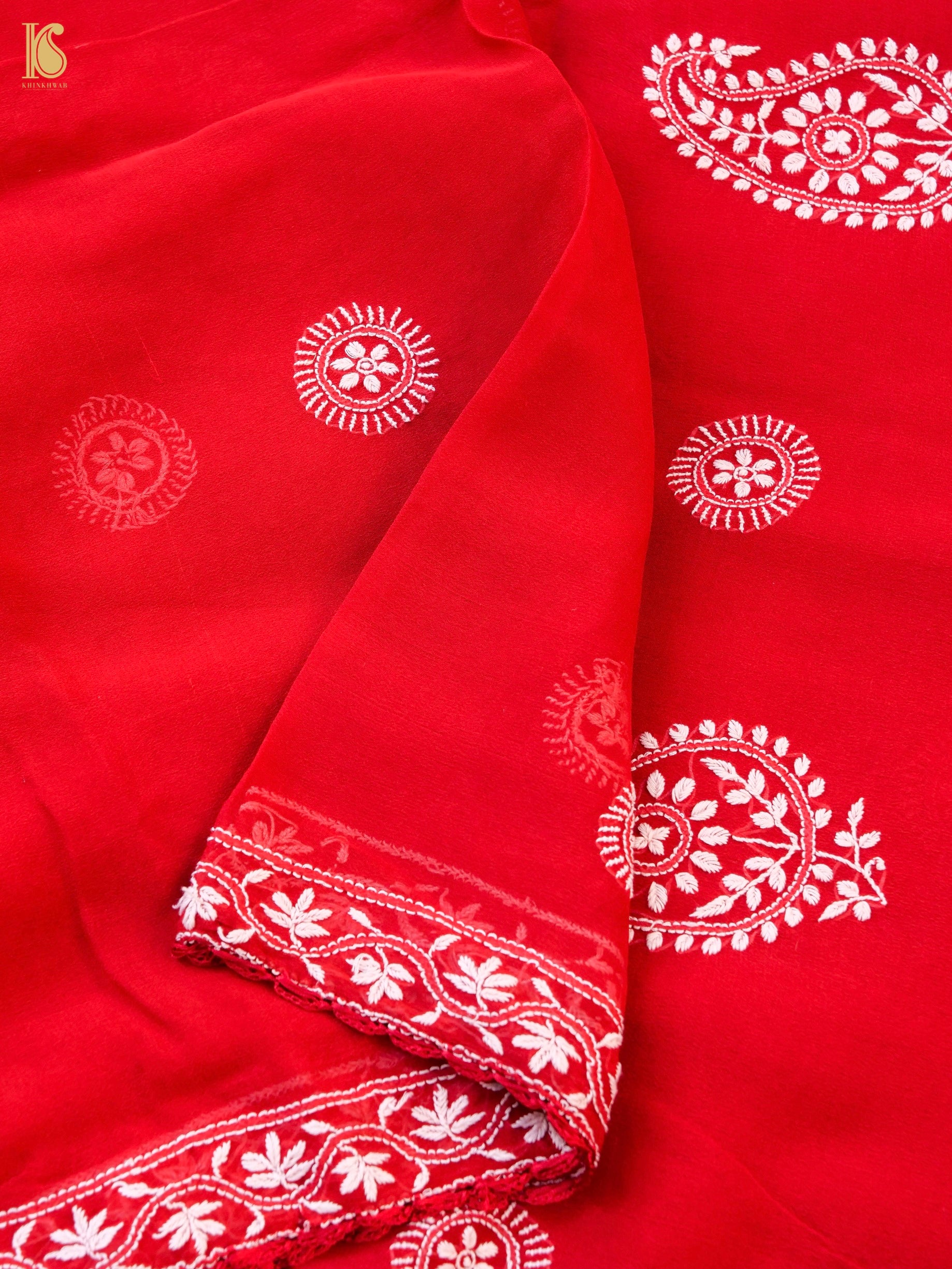 Chikankari Pure Georgette Saree