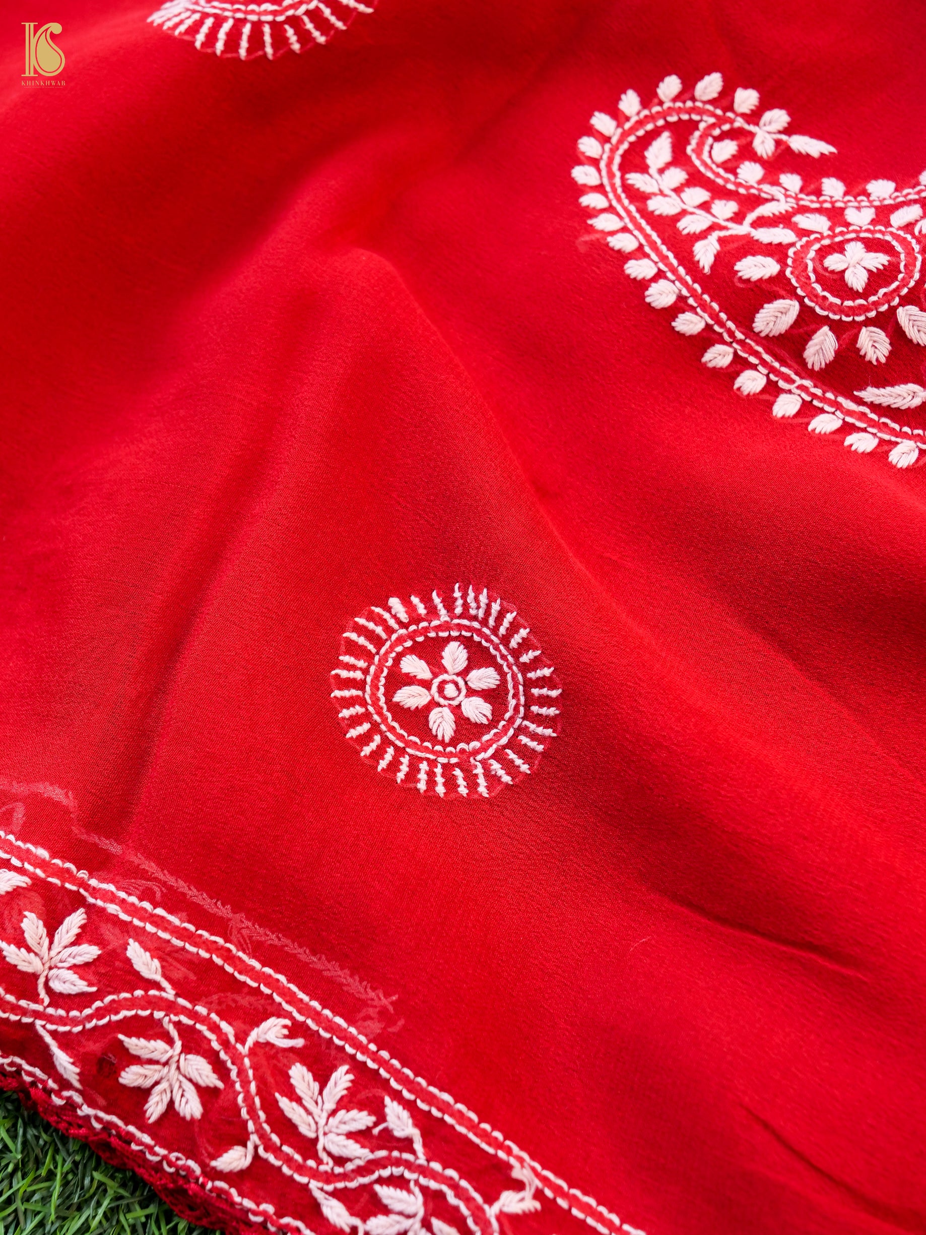 Chikankari Pure Georgette Saree