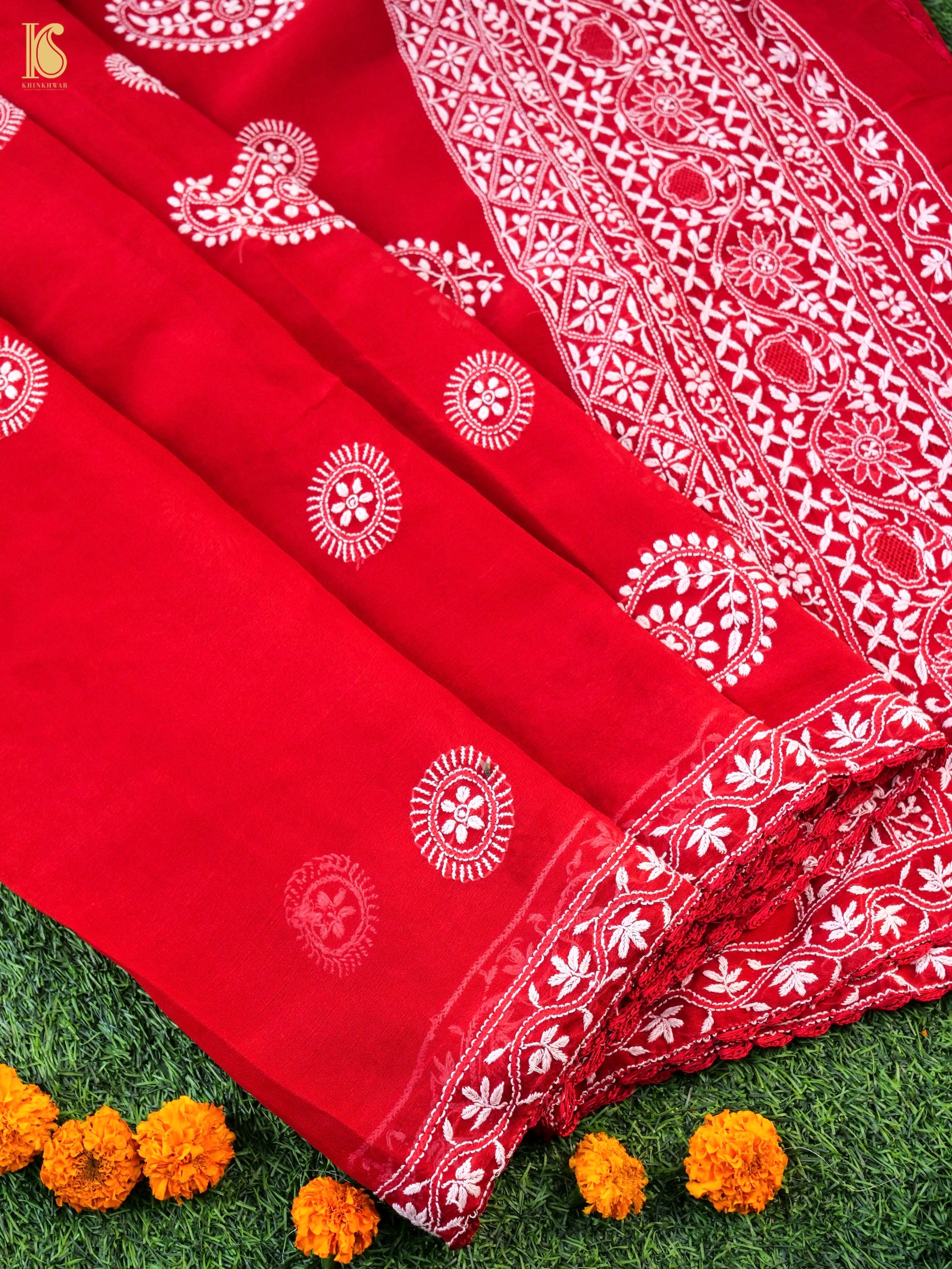 Chikankari Pure Georgette Saree