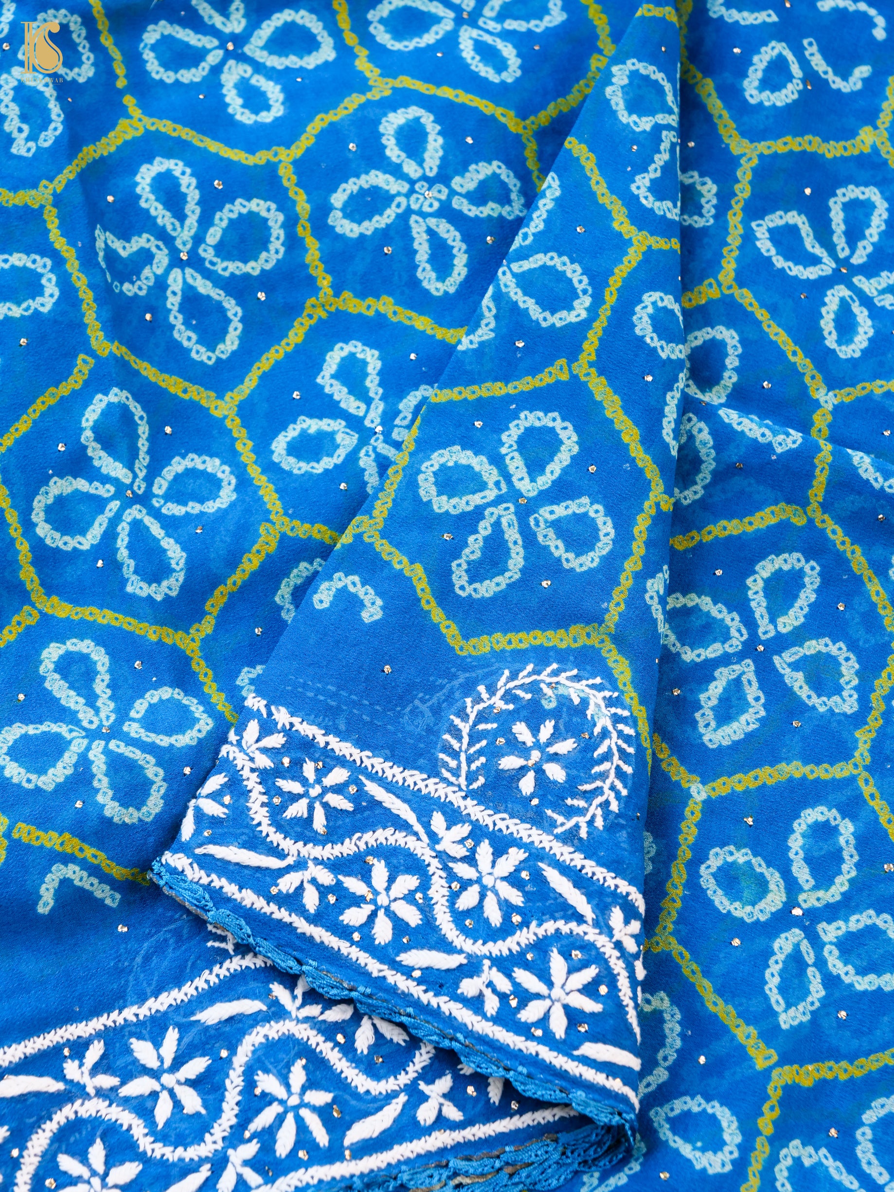 Chikankari Bandhani Georgette Saree