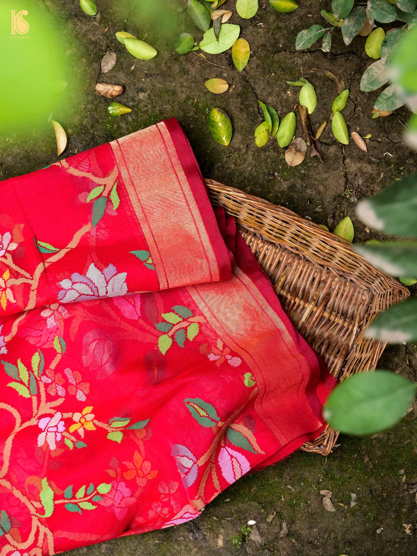 Handloom Banarasi Real Siver Zari Cotton Rakhtambari Saree
