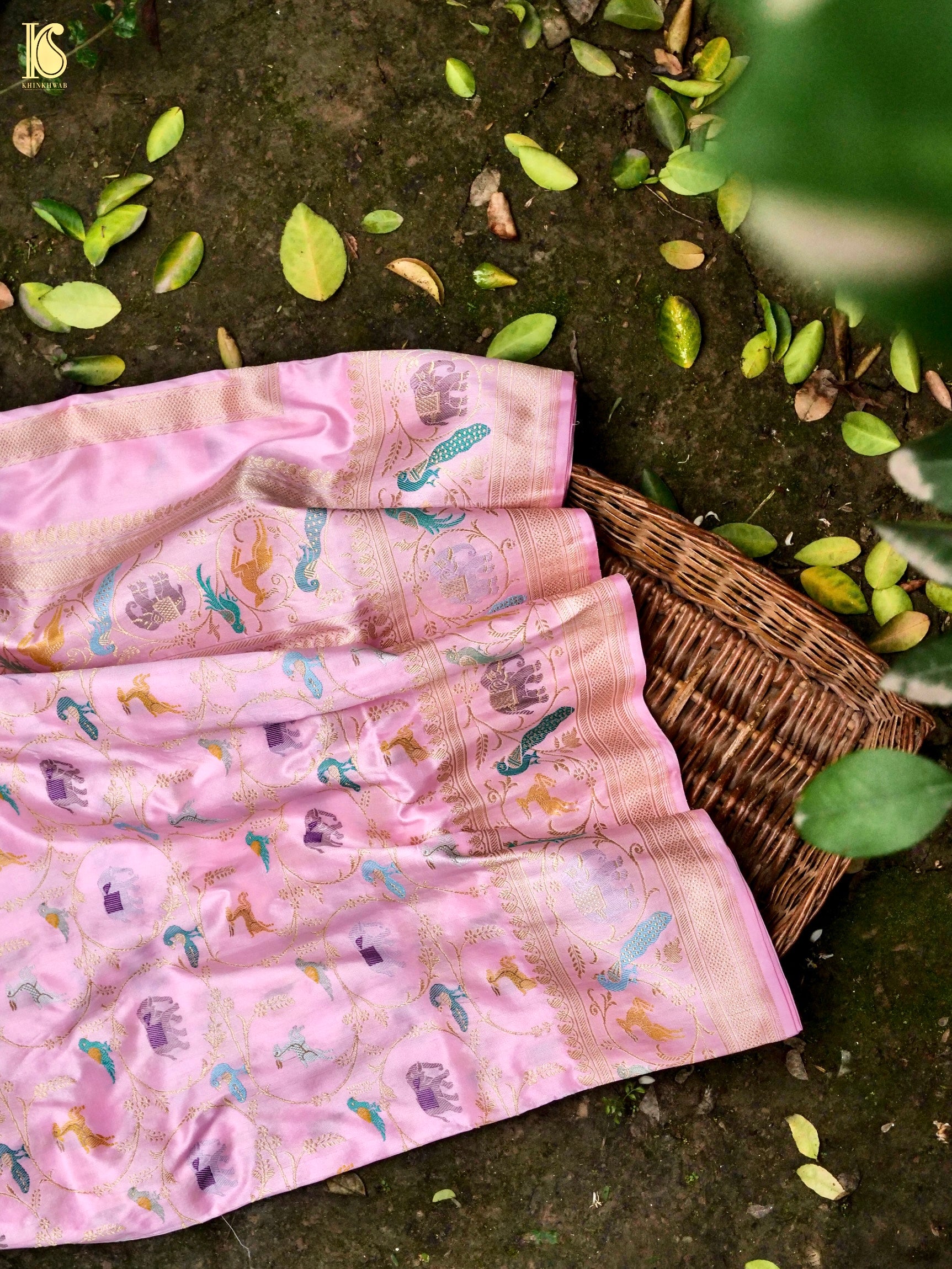 Handloom Banarasi Katan Silk Shikargah Saree