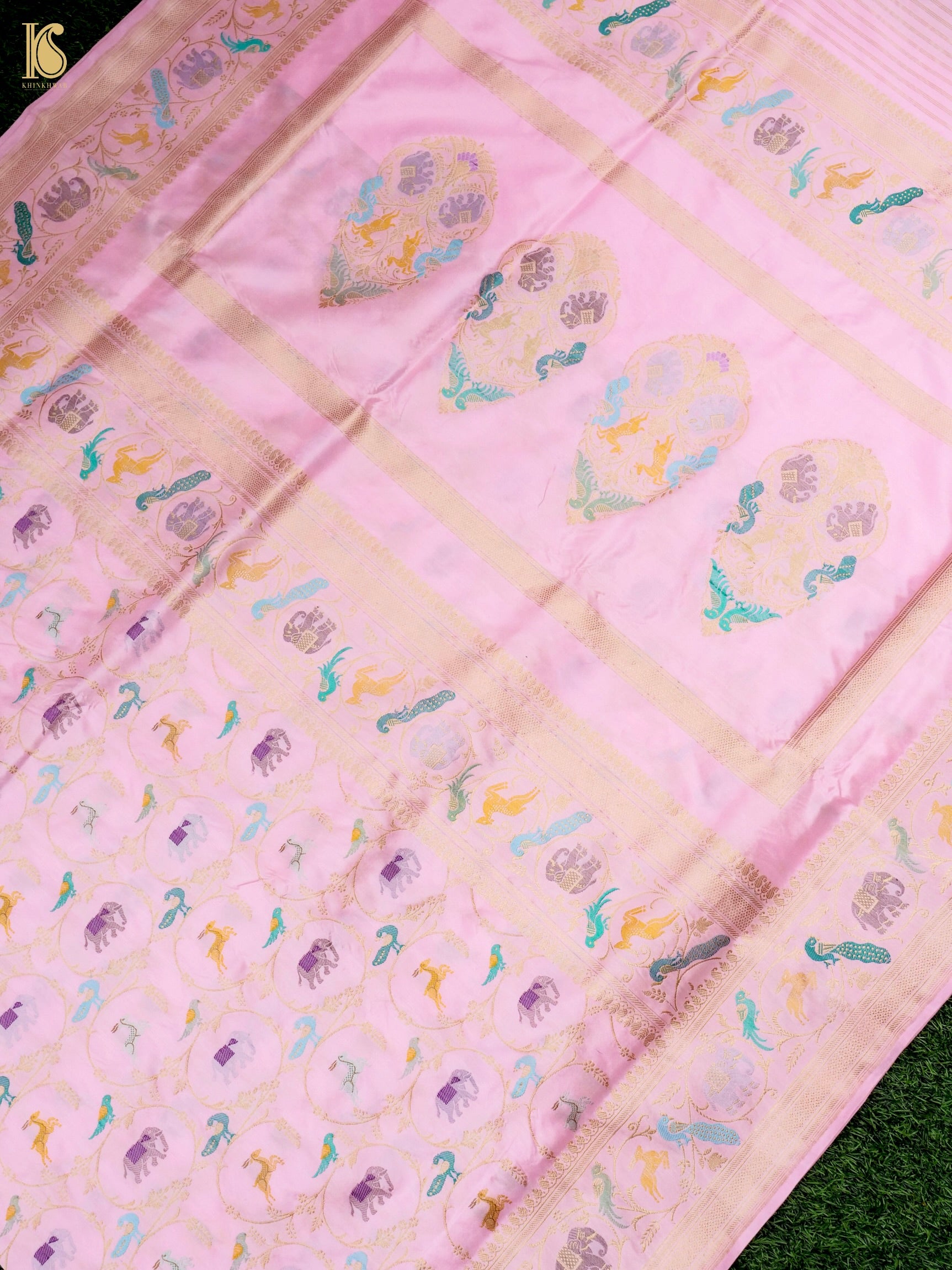 Handloom Banarasi Katan Silk Shikargah Saree