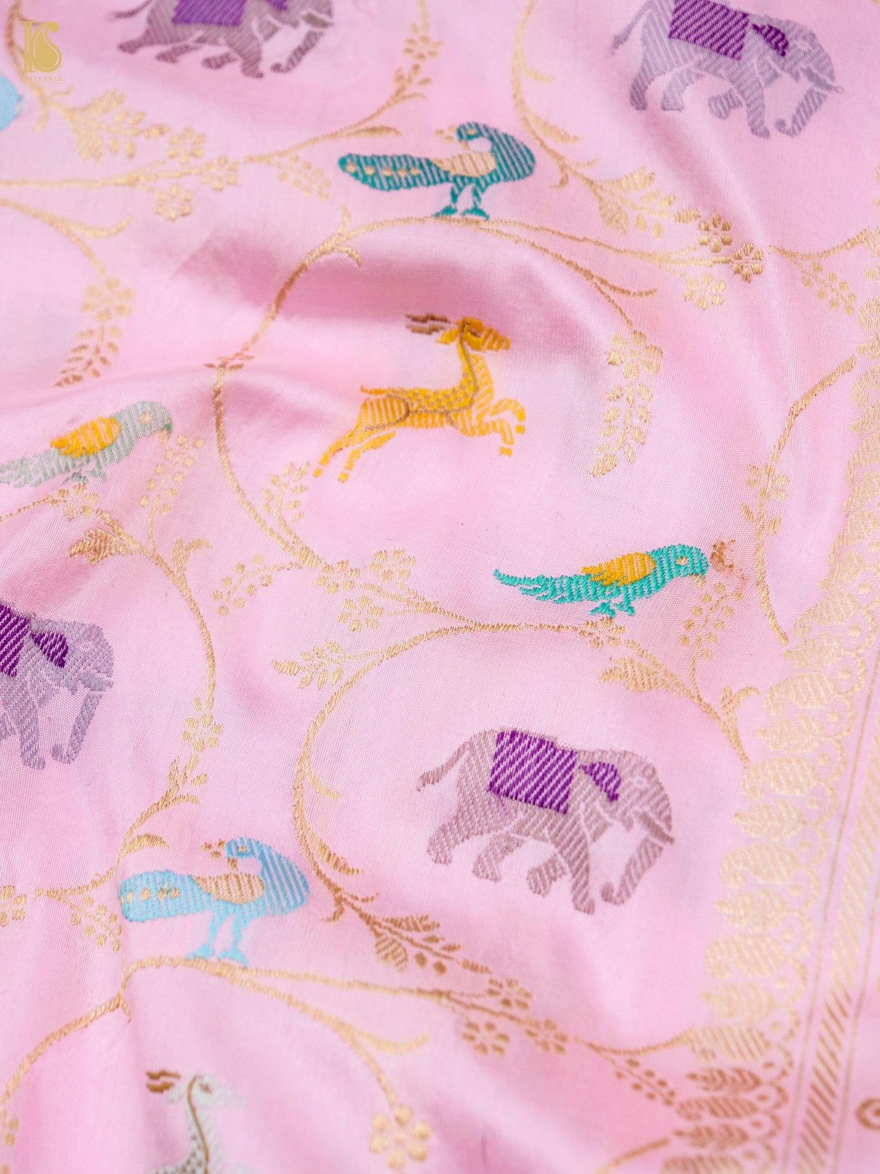 Handloom Banarasi Katan Silk Shikargah Saree