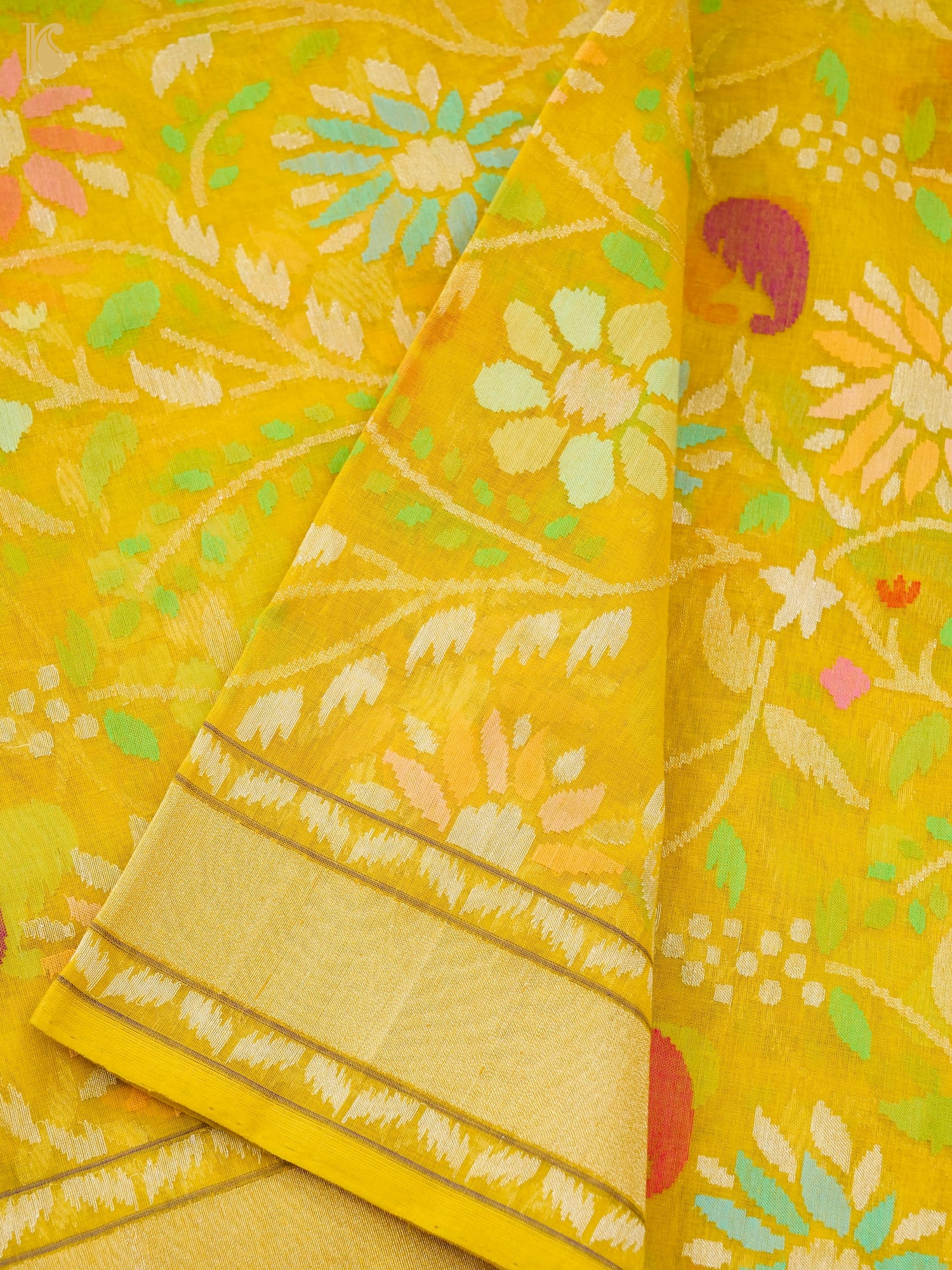 Handloom Banarasi Real Silver Zari Cotton Pitambari Saree