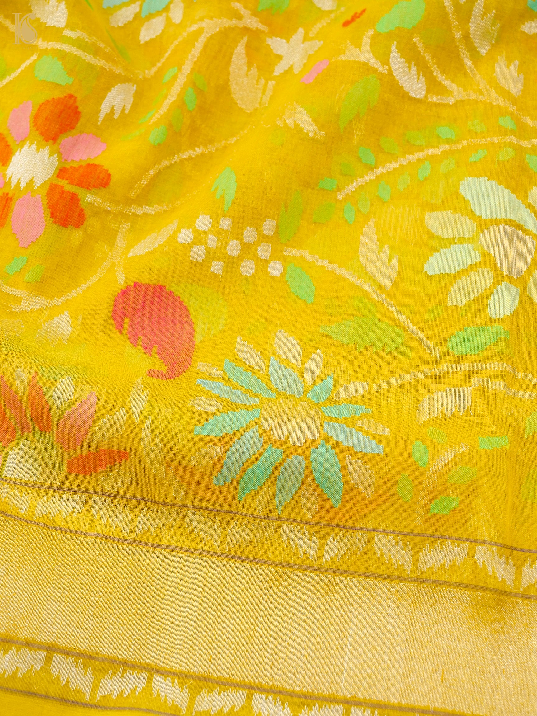 Handloom Banarasi Real Silver Zari Cotton Pitambari Saree