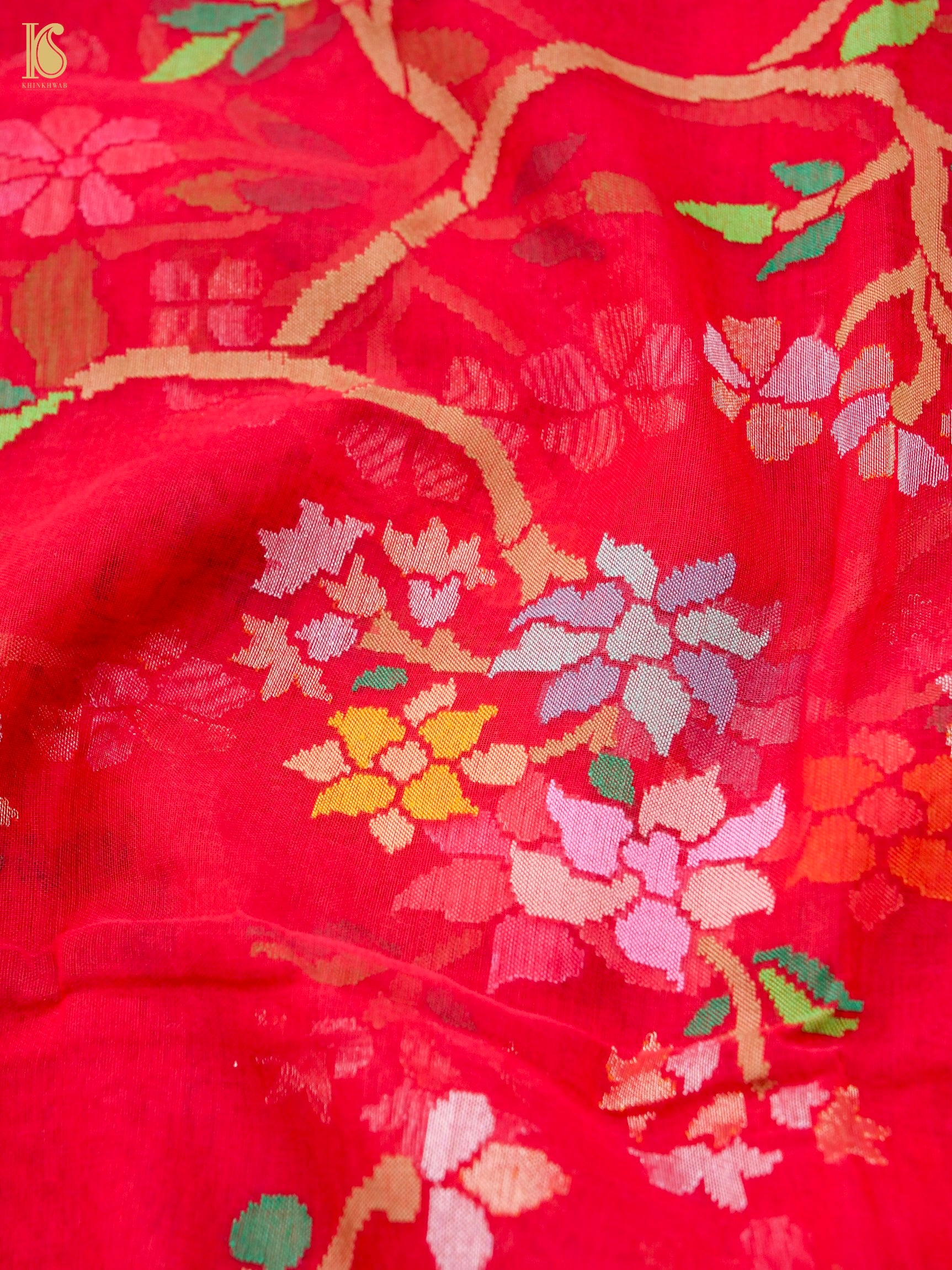 Handloom Banarasi Real Siver Zari Cotton Rakhtambari Saree