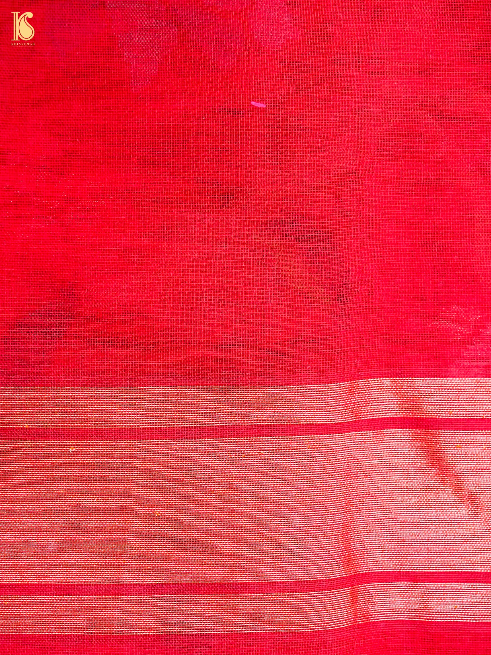 Handloom Banarasi Real Siver Zari Cotton Rakhtambari Saree