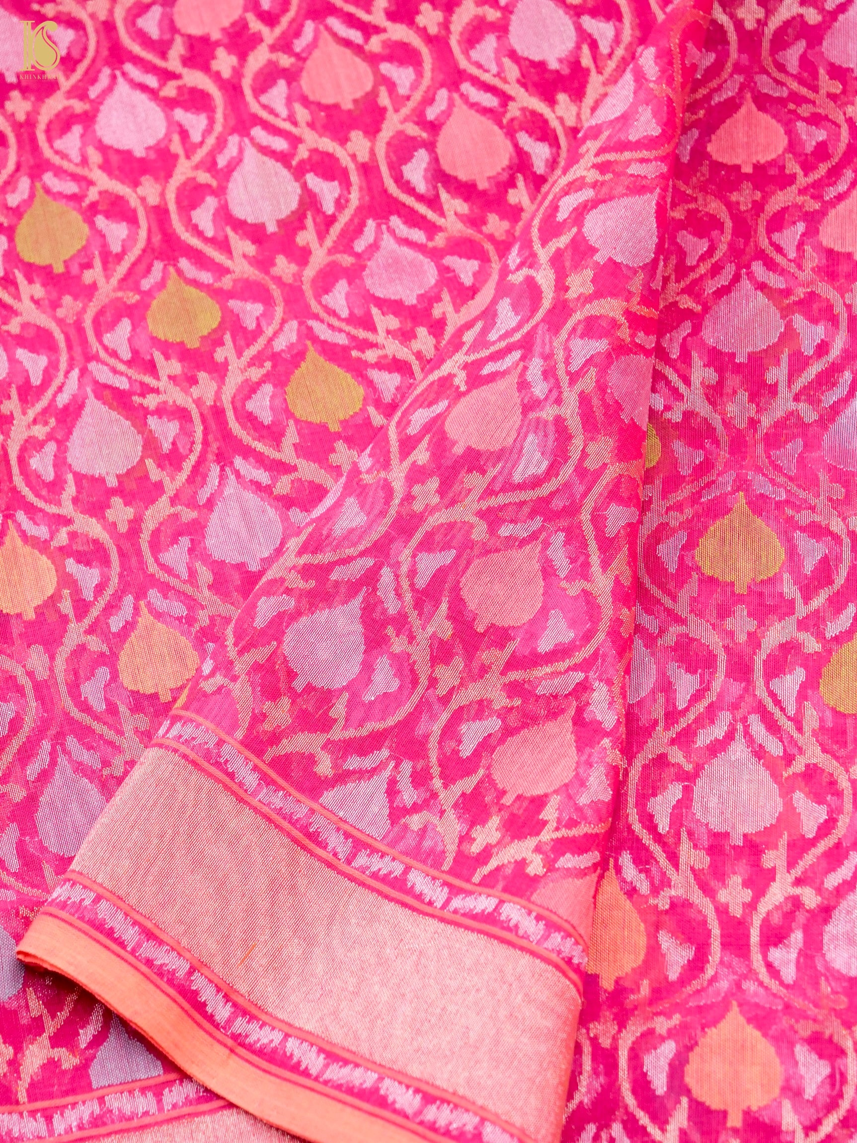 Handloom Banarasi Real Siver Zari Cotton Saree