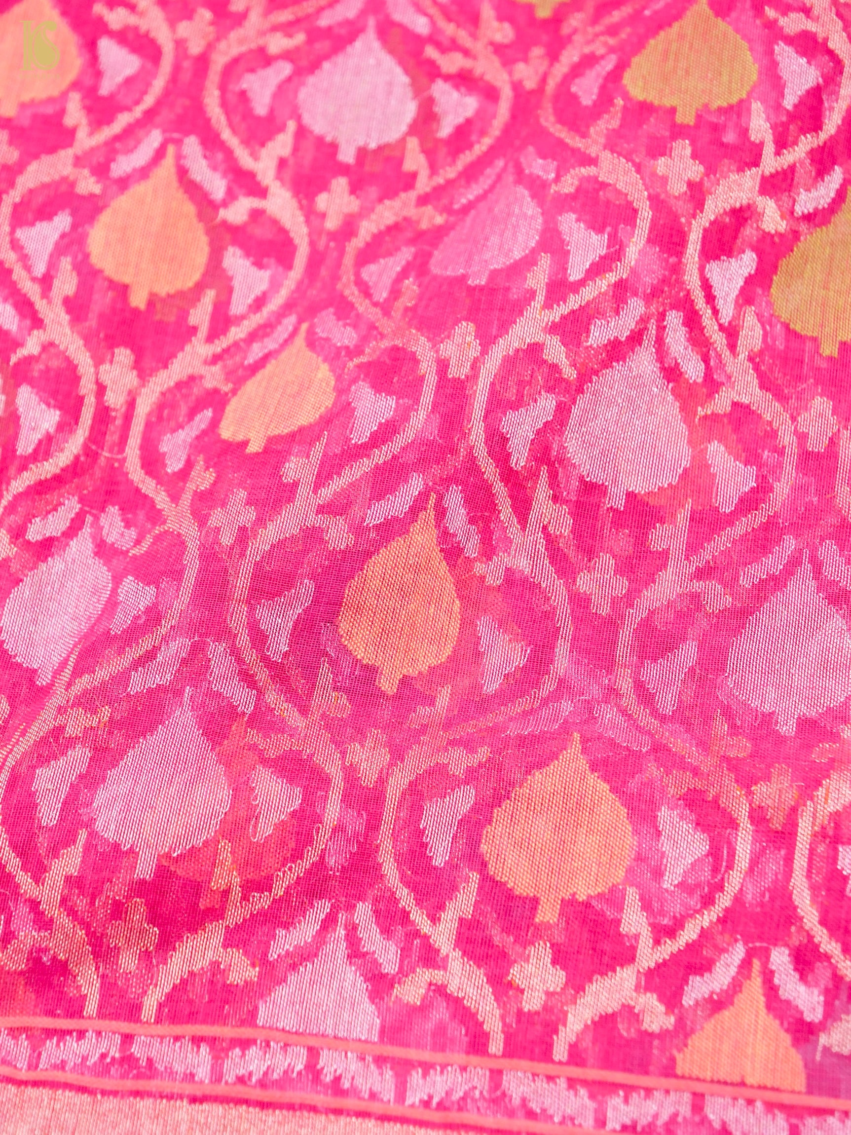 Handloom Banarasi Real Siver Zari Cotton Saree