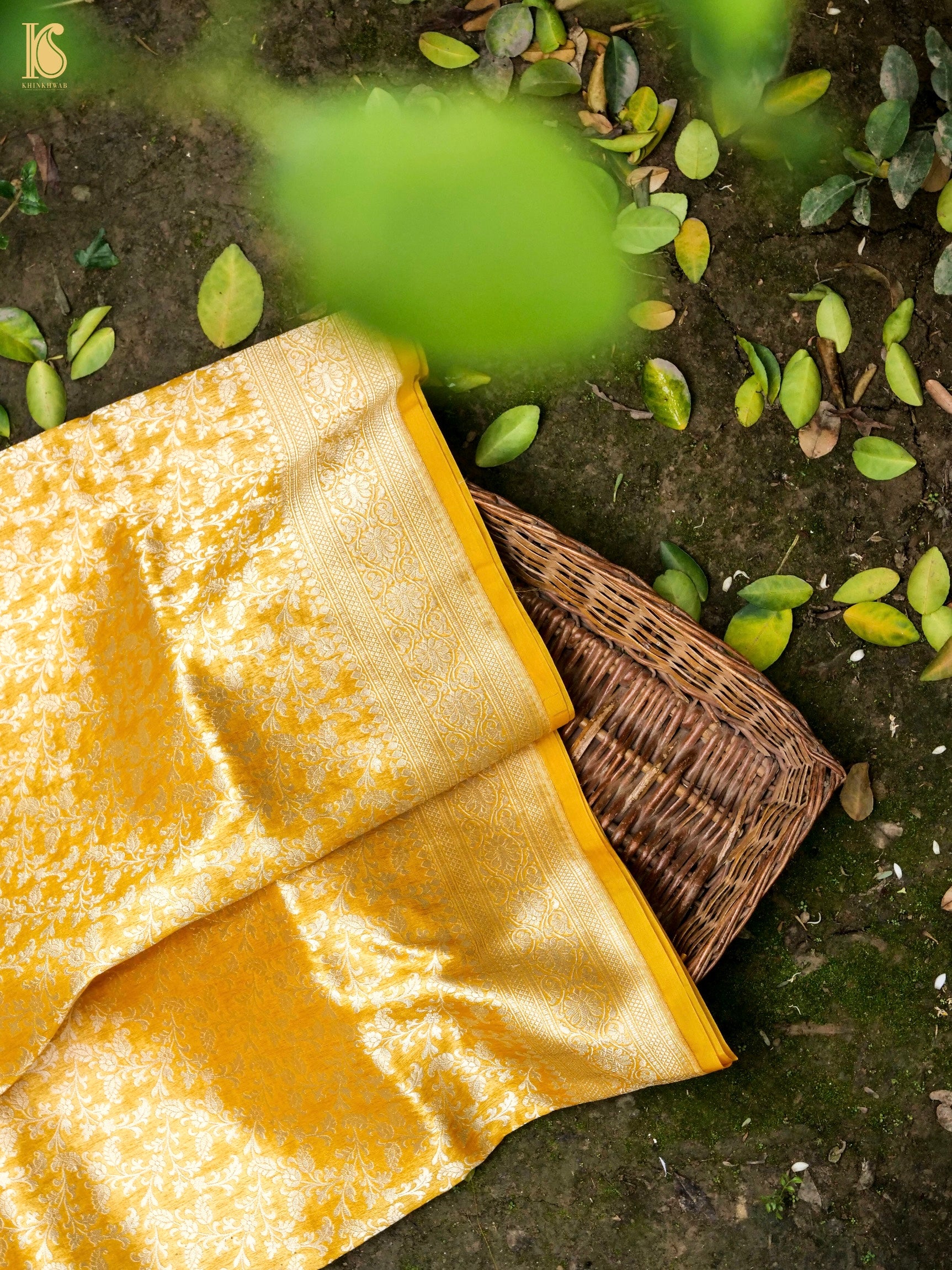 Handloom Kora Banarasi Jaal Saree