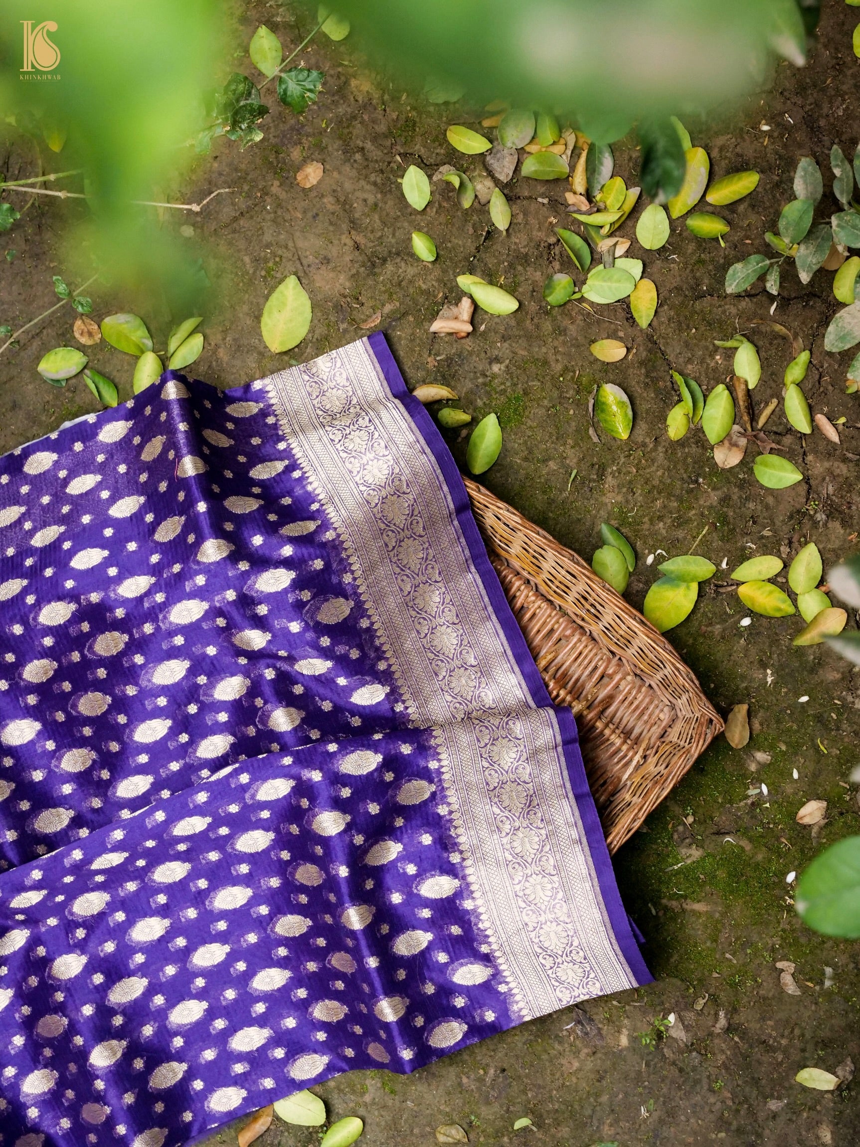 Handloom Kora Banarasi Jaal Saree