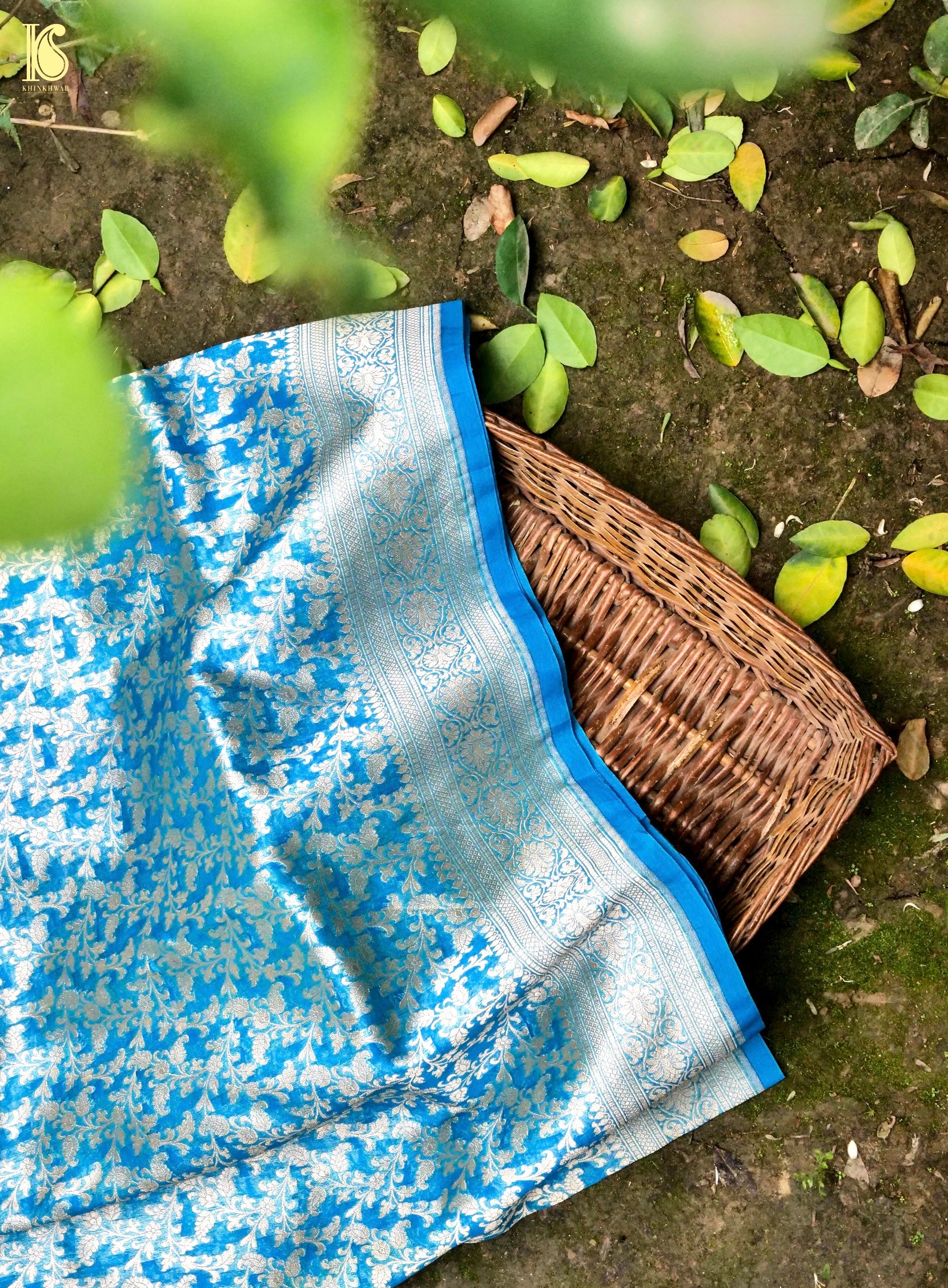 Handloom Kora Banarasi Jaal Saree