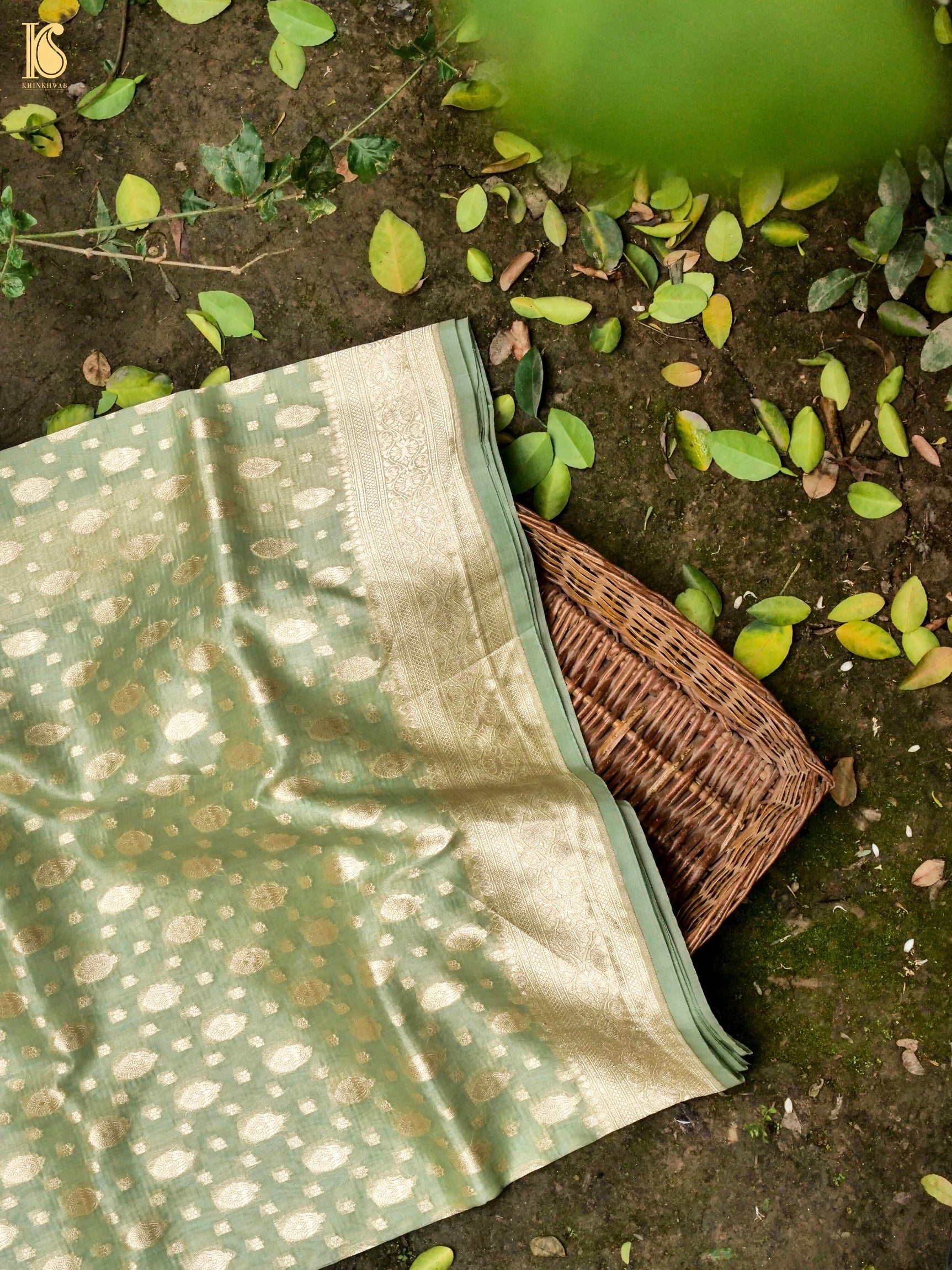 Handloom Kora Banarasi Jaal Saree