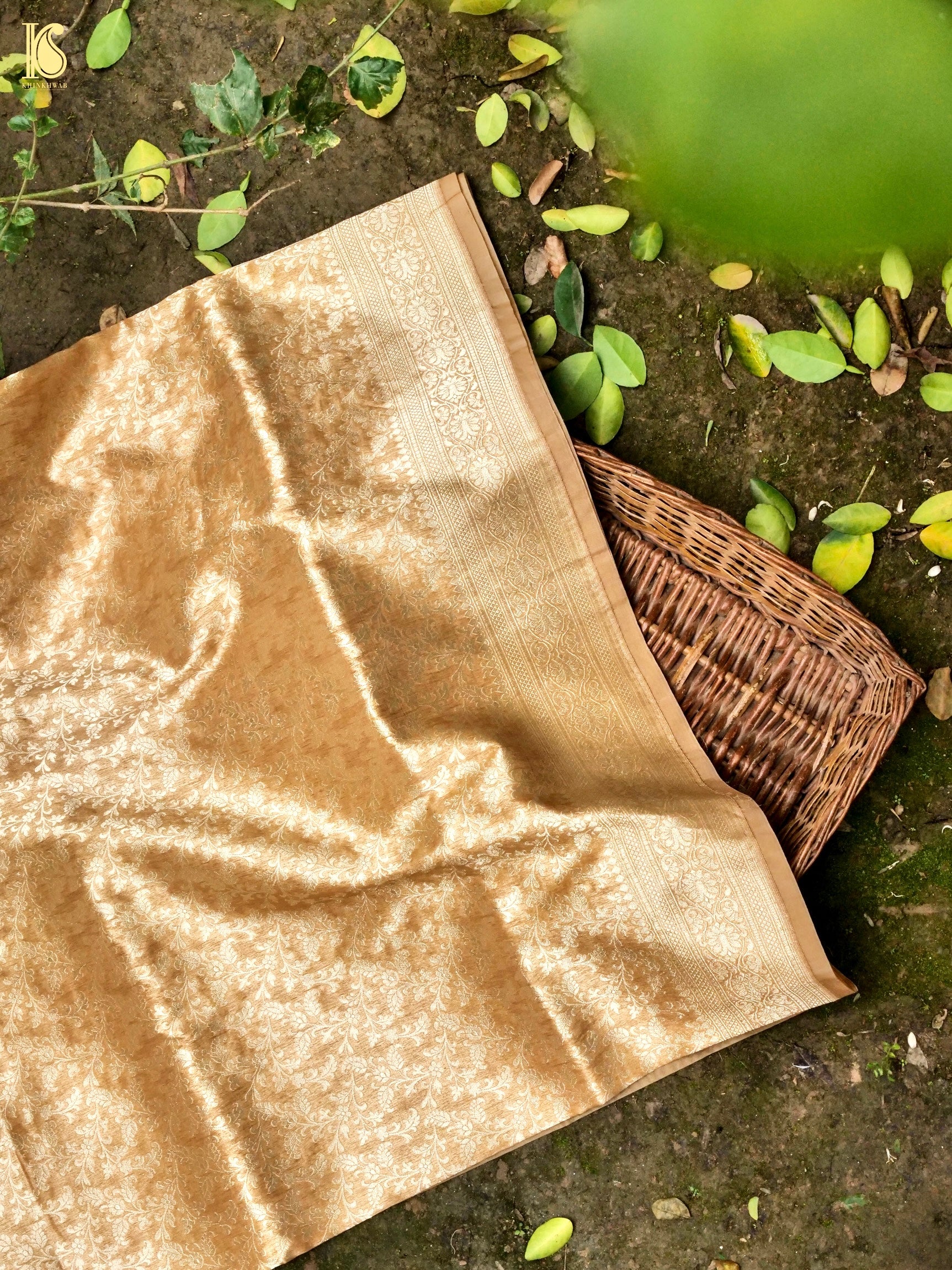 Handloom Kora Banarasi Jaal Saree