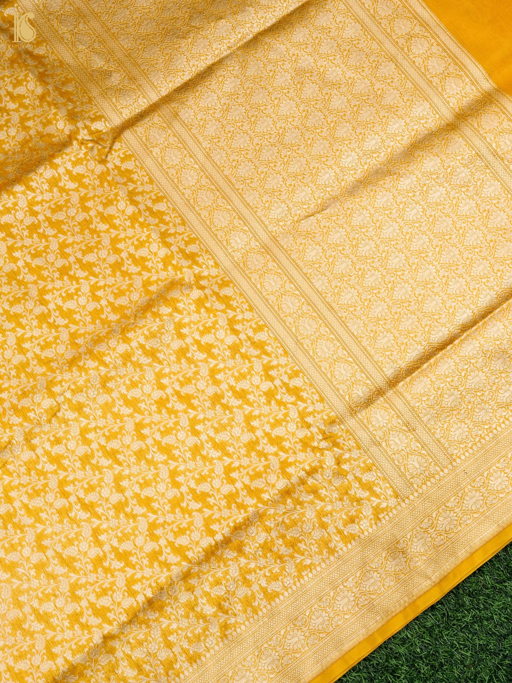 Handloom Kora Banarasi Jaal Saree