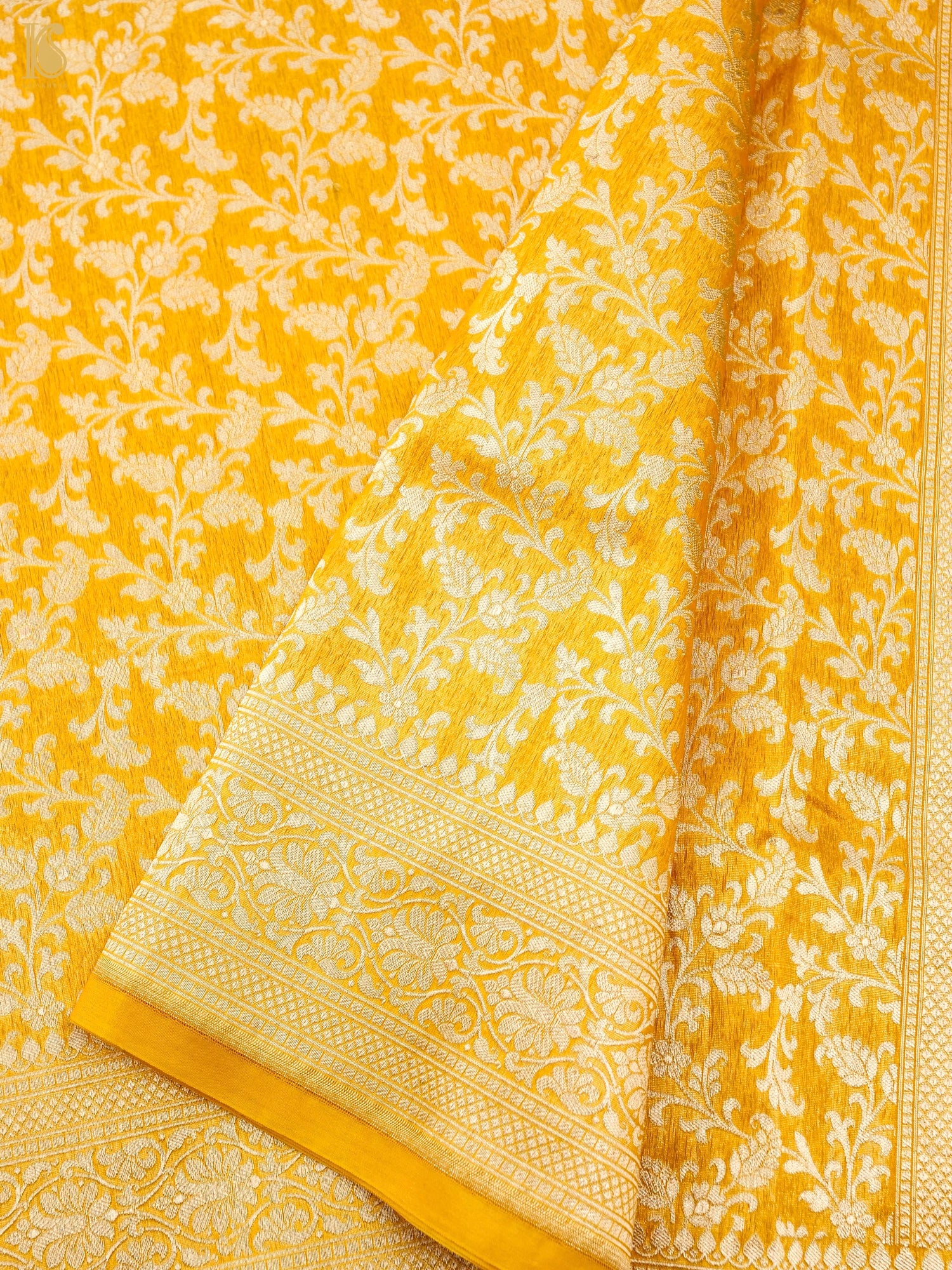 Handloom Kora Banarasi Jaal Saree