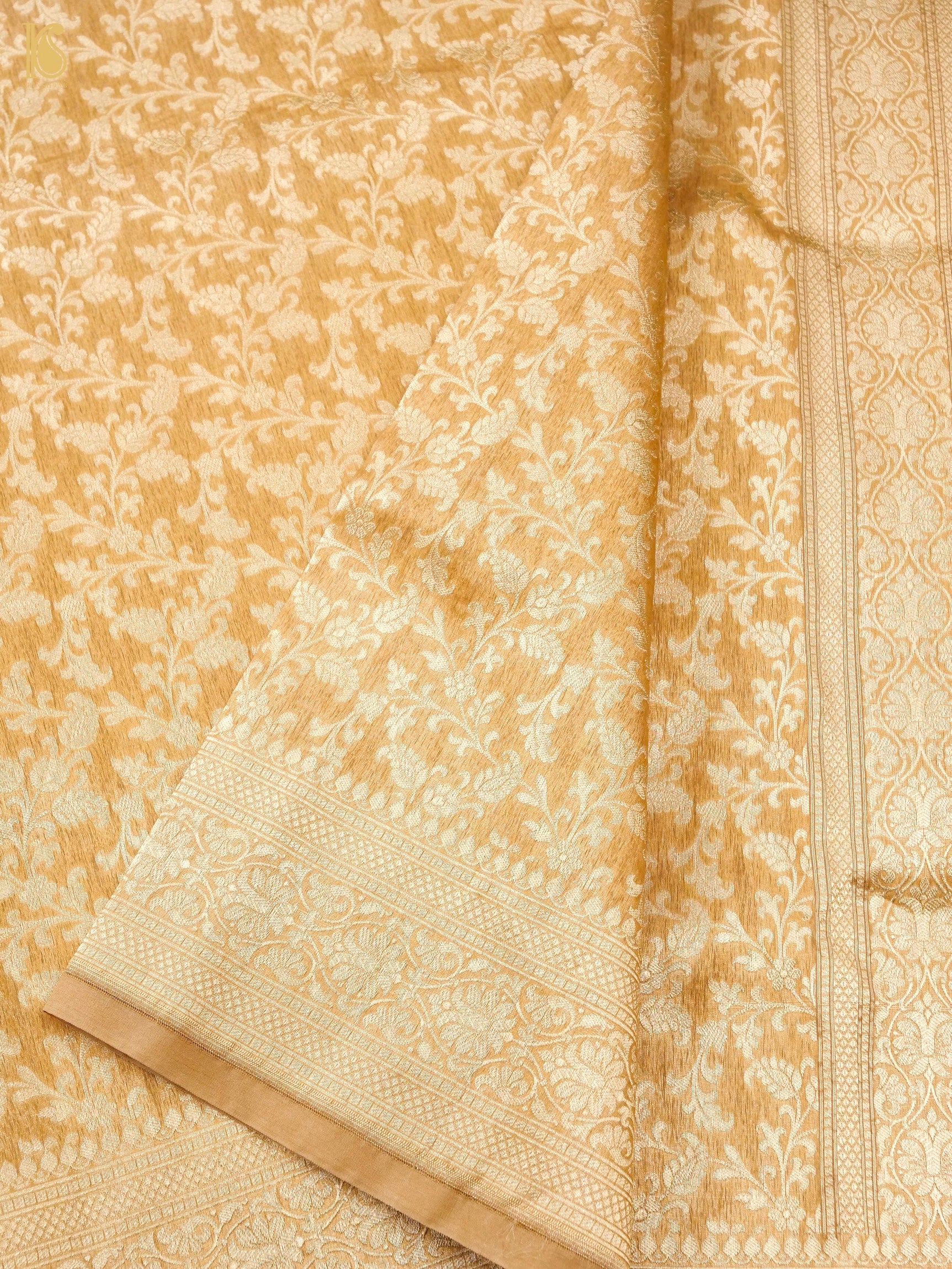 Handloom Kora Banarasi Jaal Saree