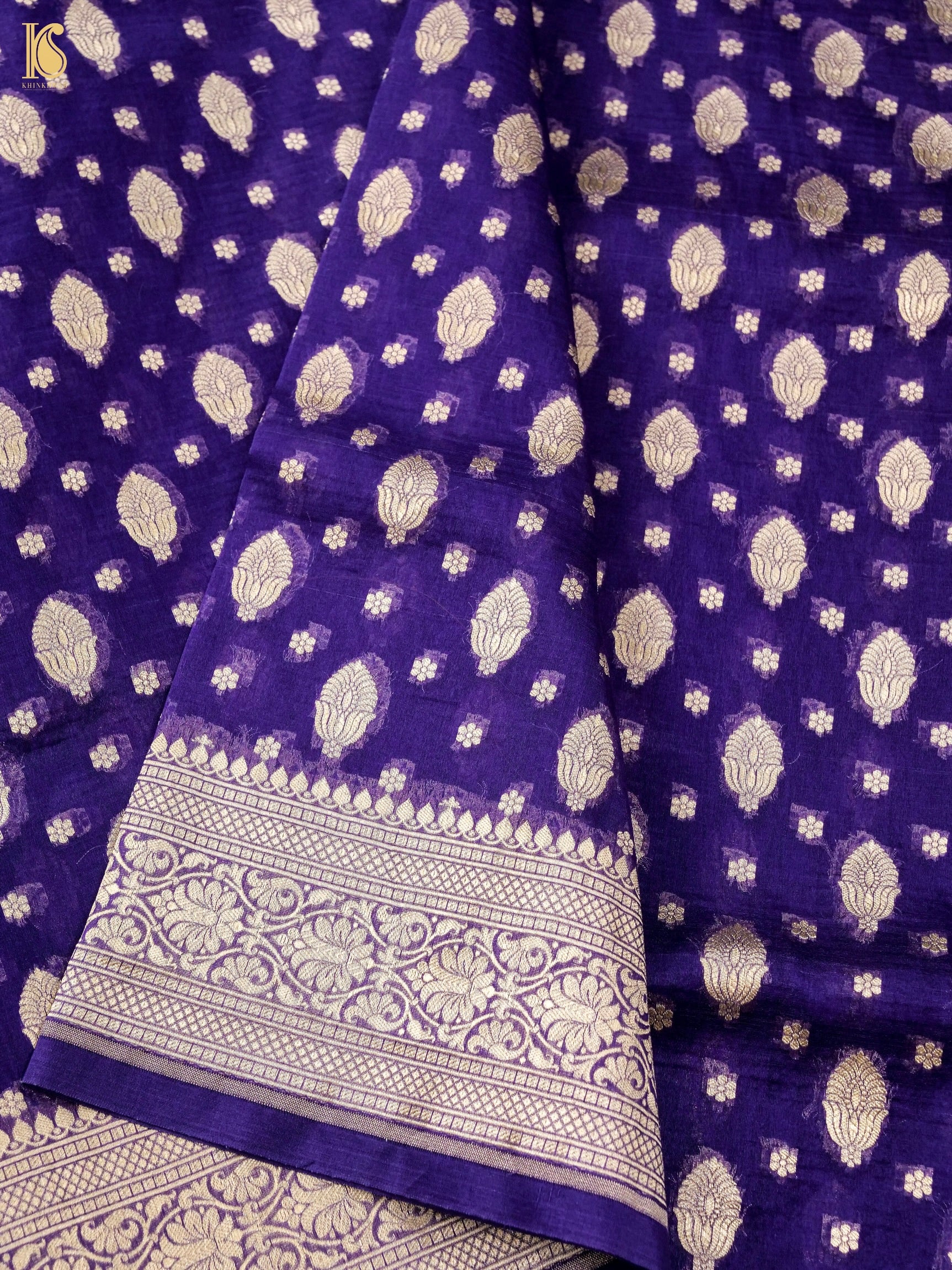 Handloom Kora Banarasi Jaal Saree