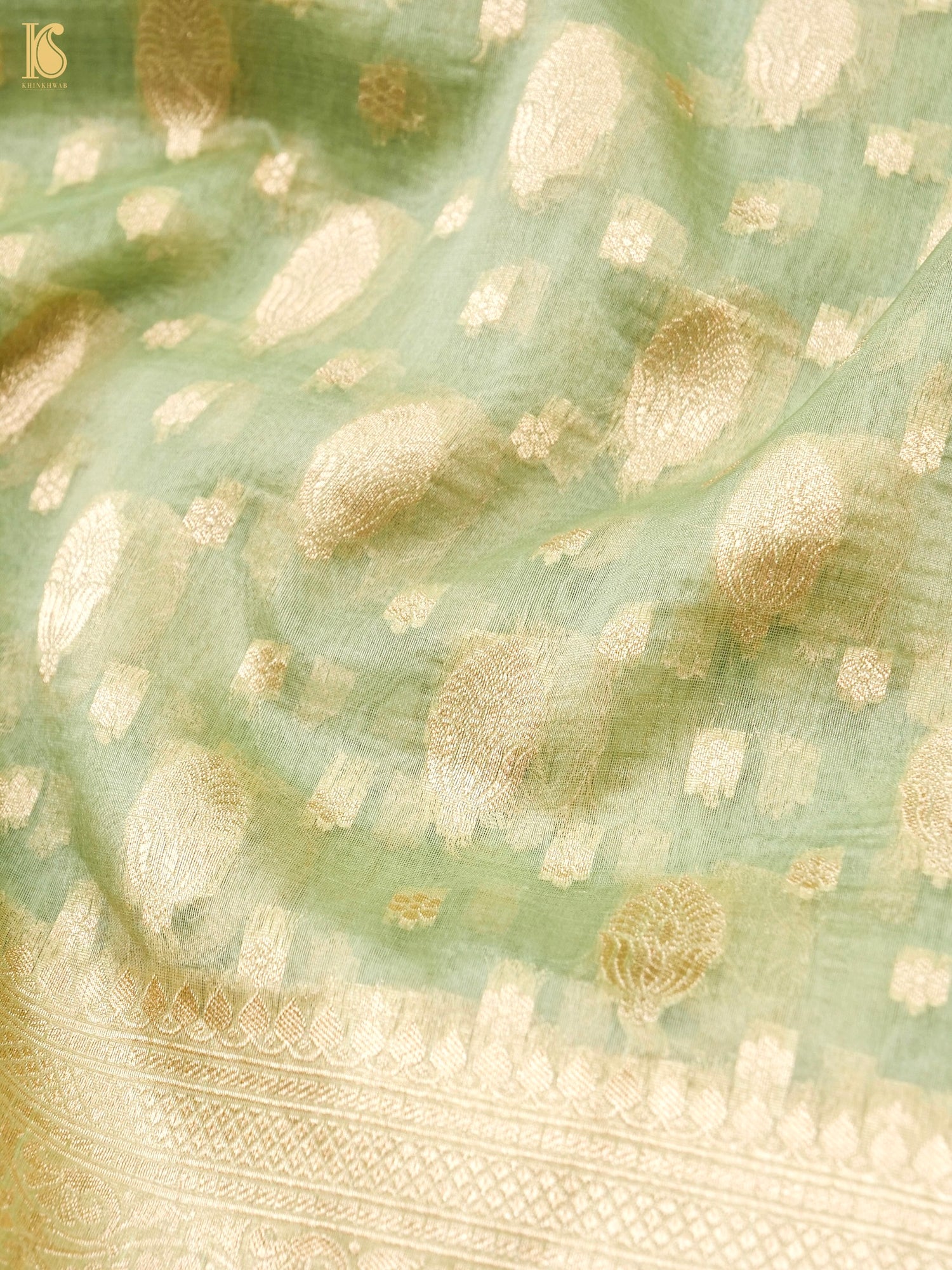 Handloom Kora Banarasi Jaal Saree