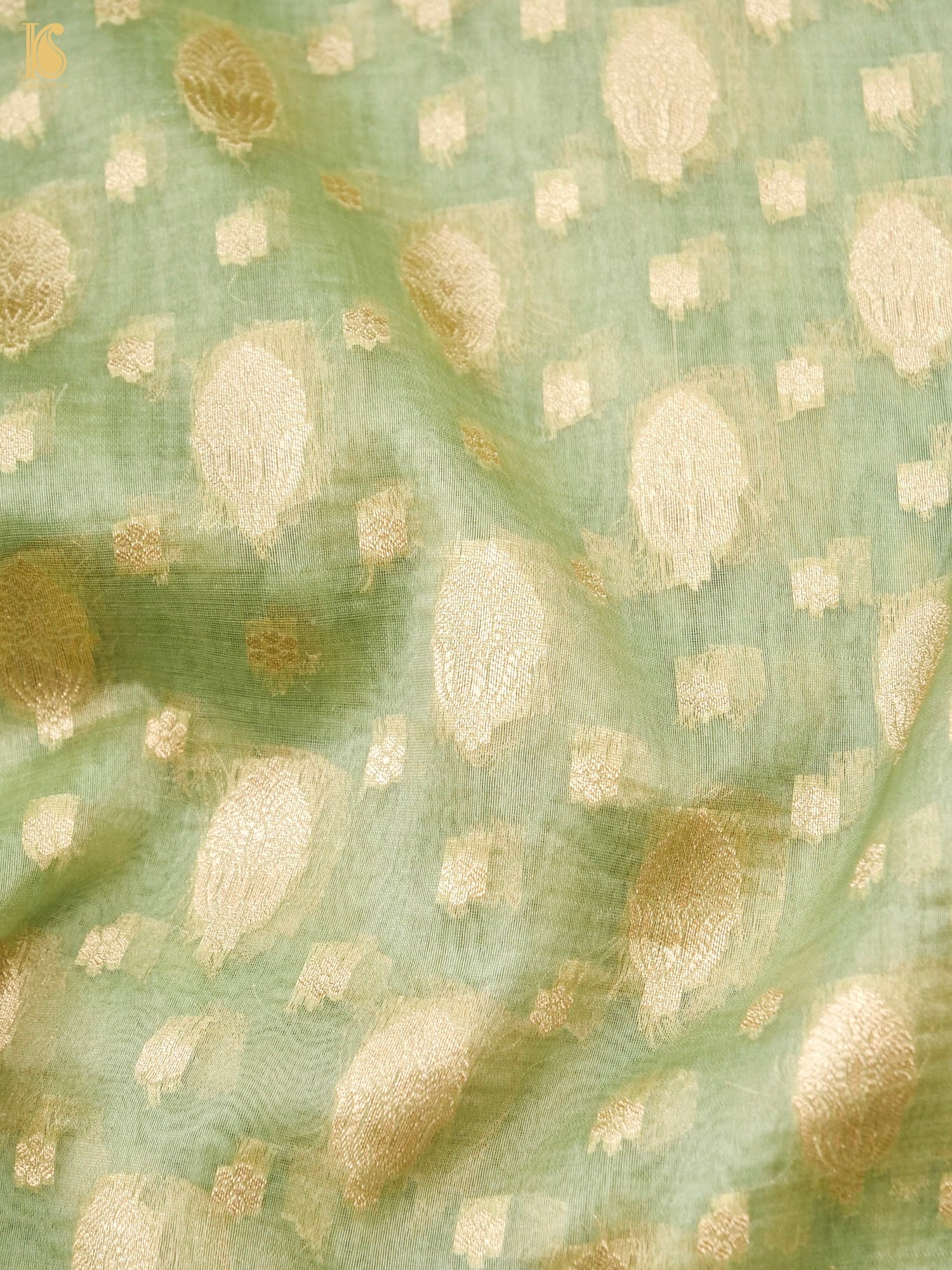Handloom Kora Banarasi Jaal Saree