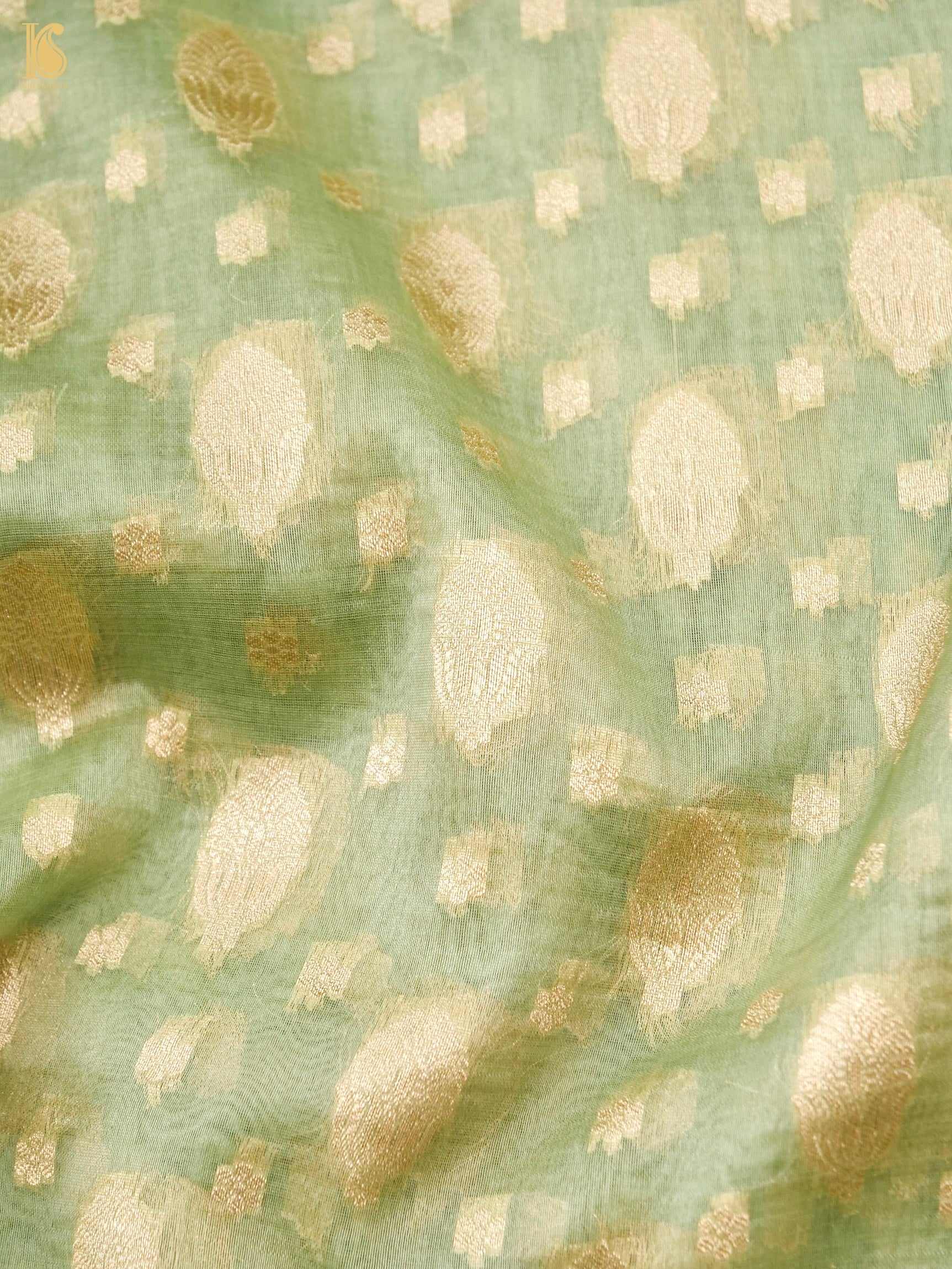 Handloom Kora Banarasi Jaal Saree