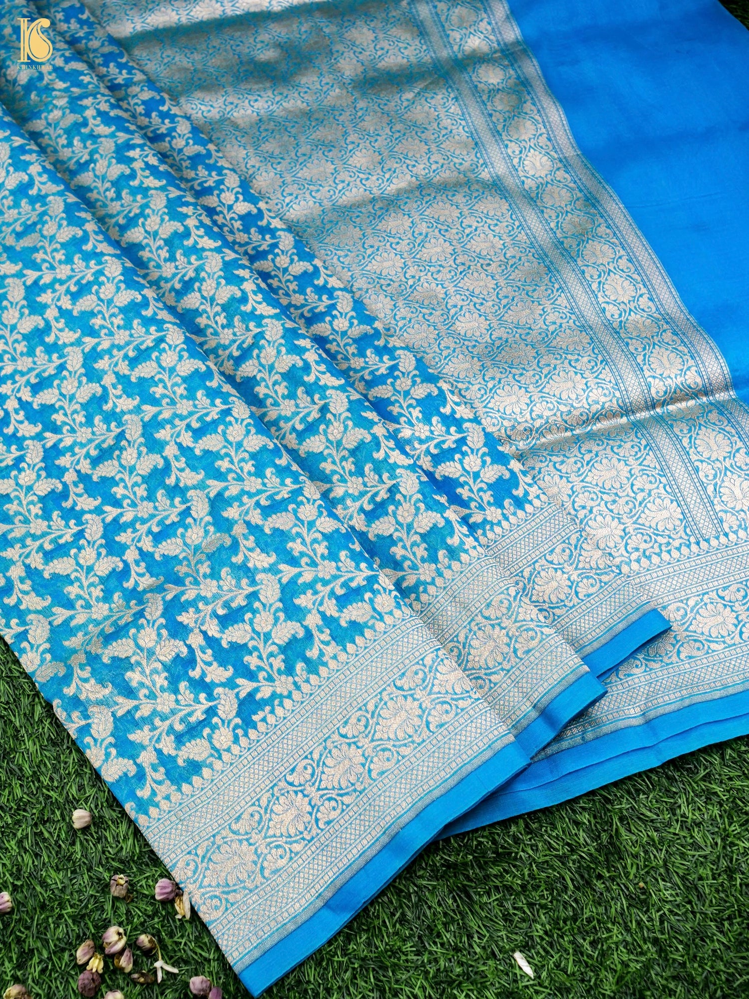 Handloom Kora Banarasi Jaal Saree