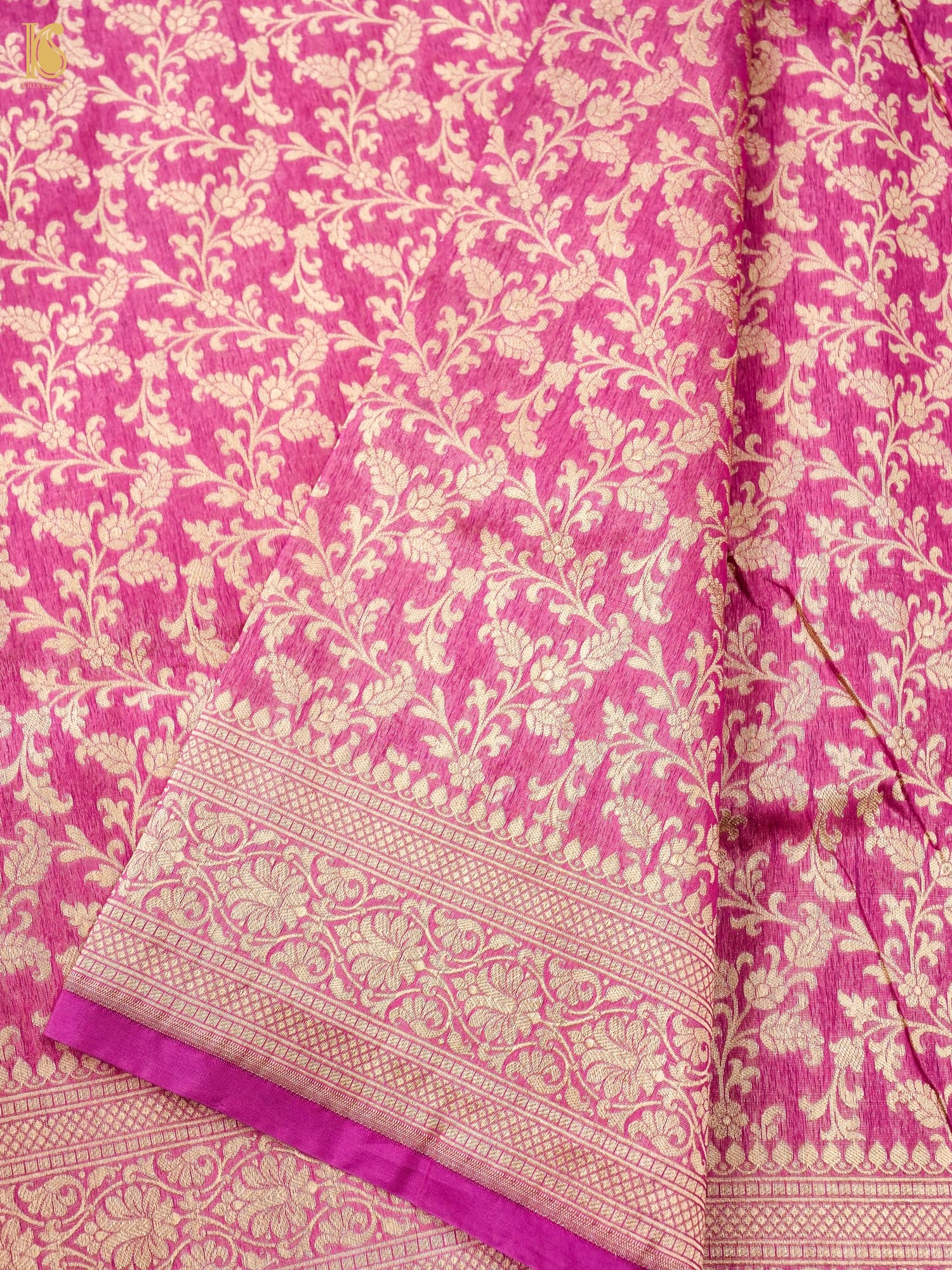 Handloom Kora Banarasi Jaal Saree