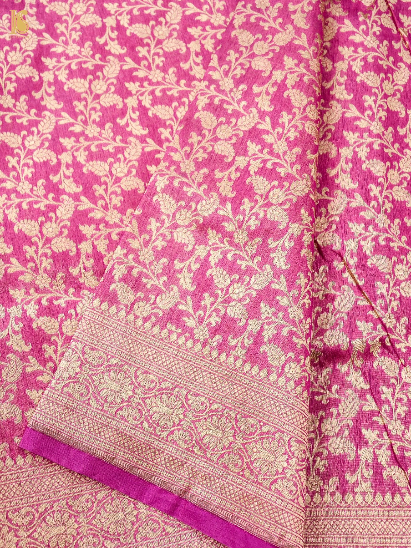Handloom Kora Banarasi Jaal Saree