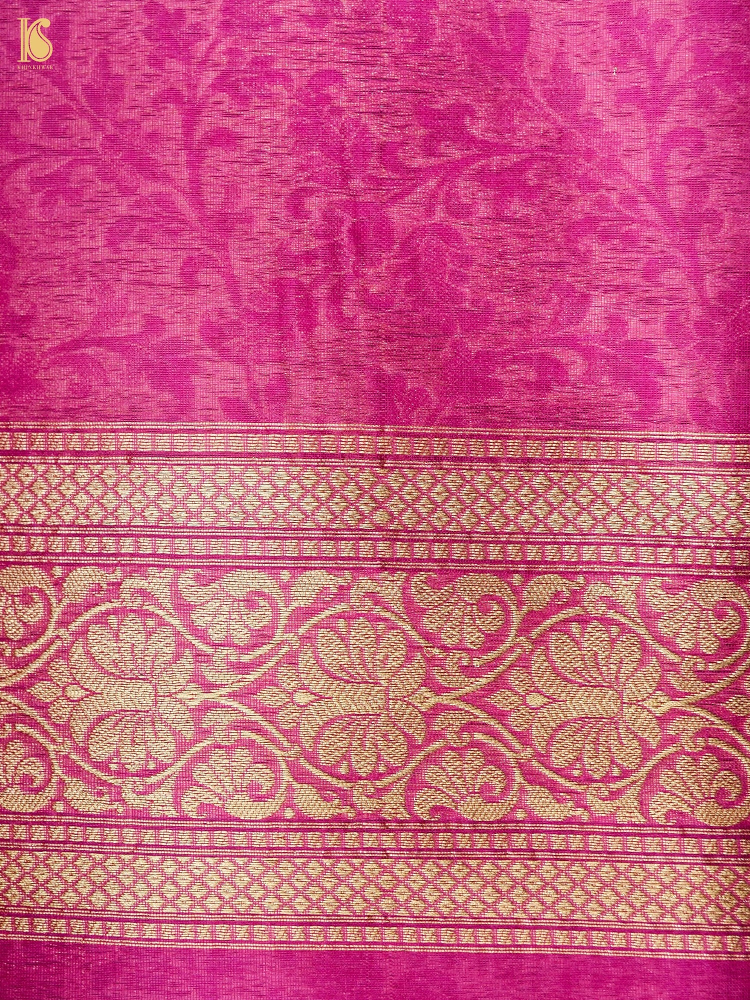 Handloom Kora Banarasi Jaal Saree