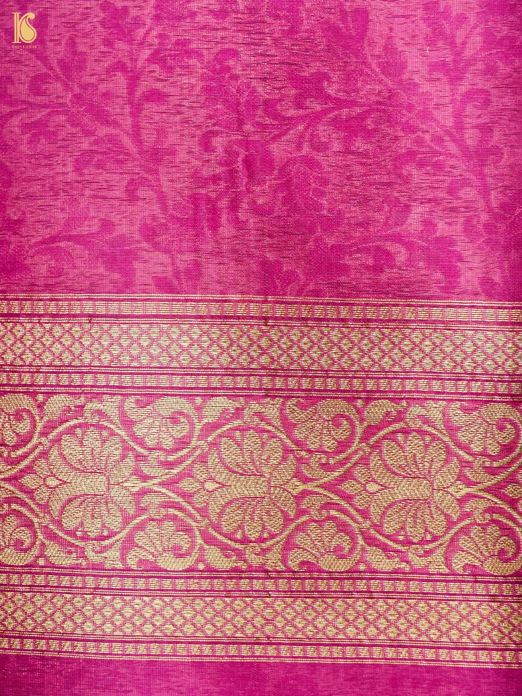 Handloom Kora Banarasi Jaal Saree