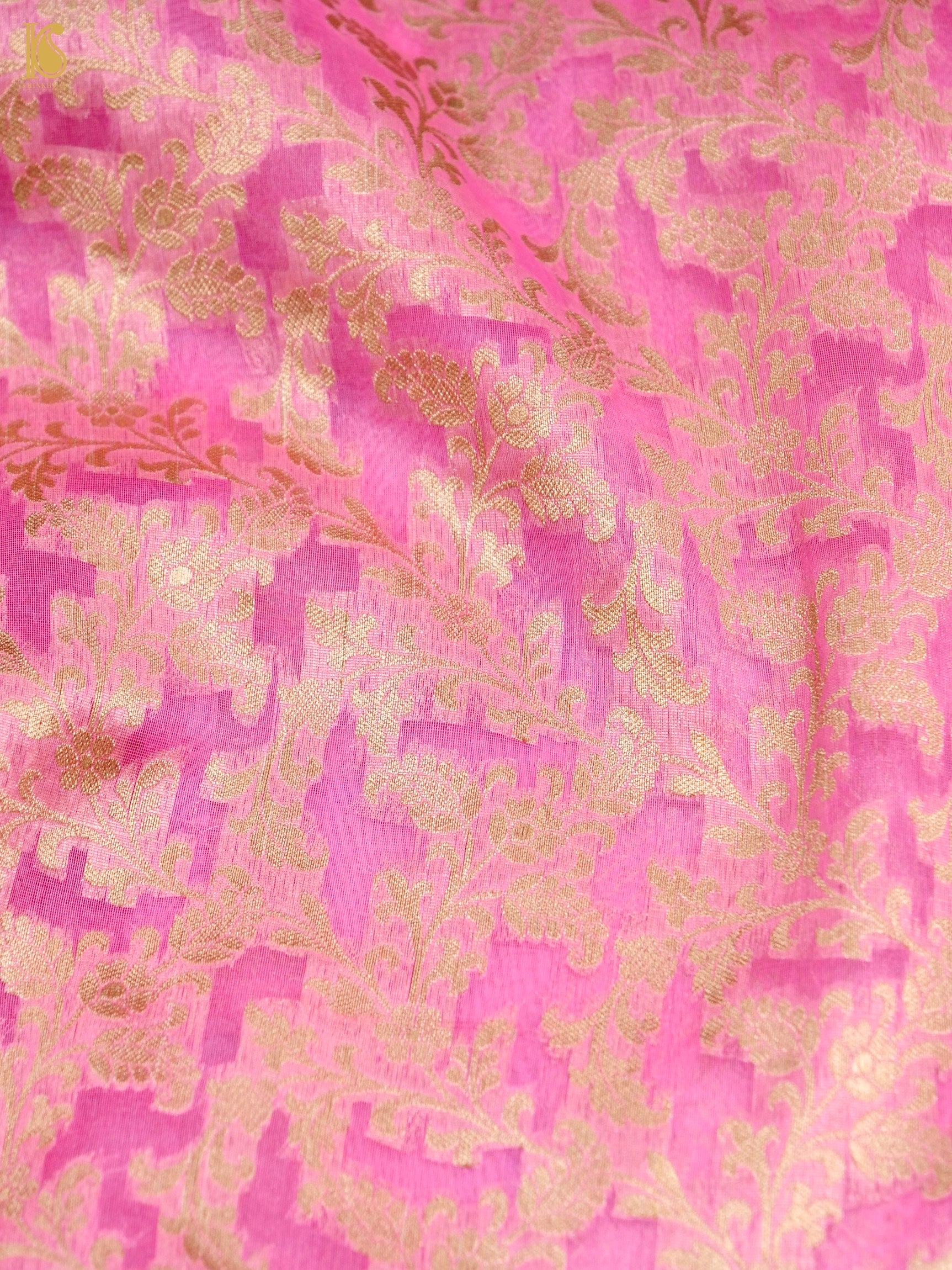 Handloom Kora Banarasi Jaal Saree
