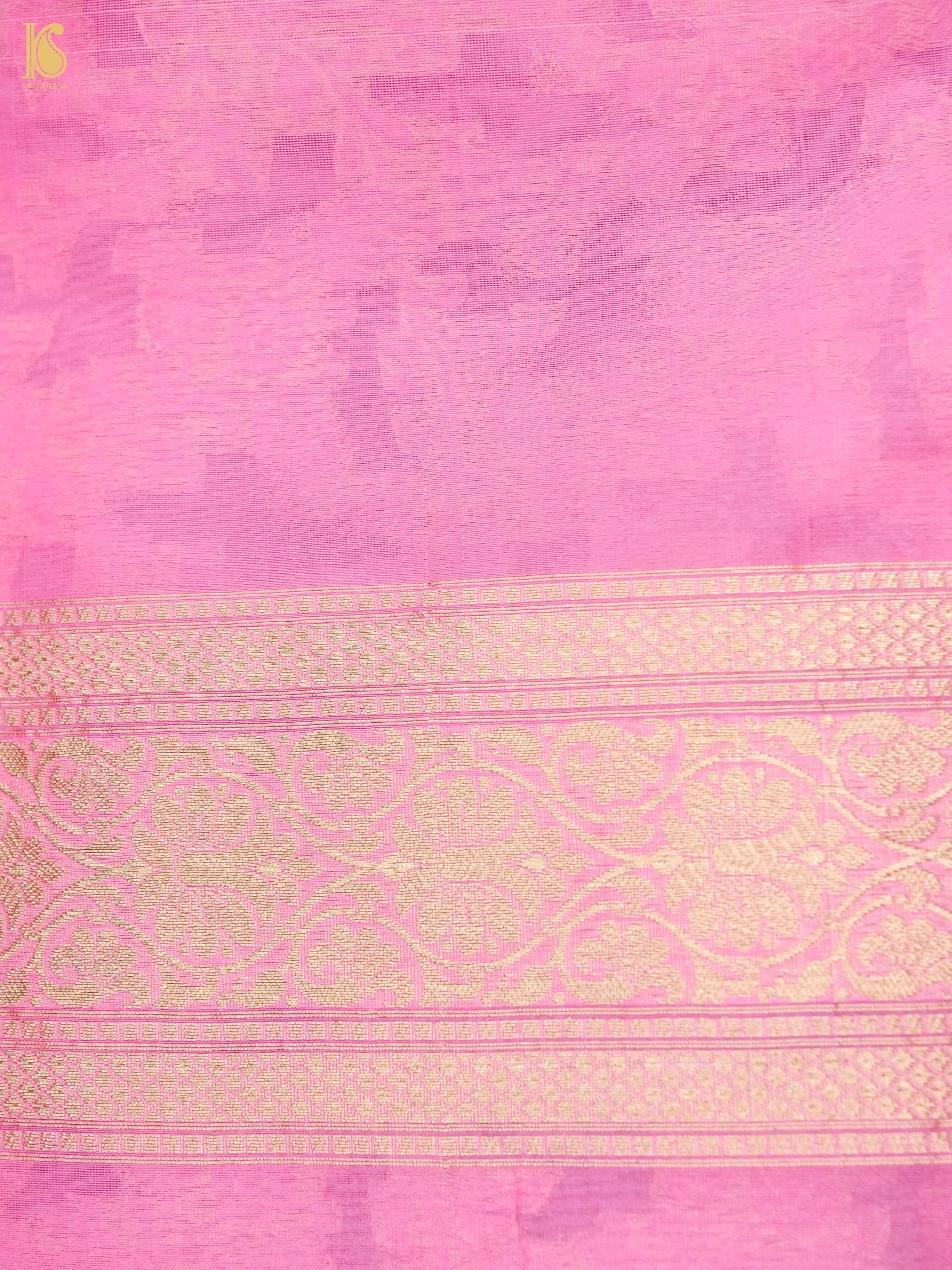 Handloom Kora Banarasi Jaal Saree