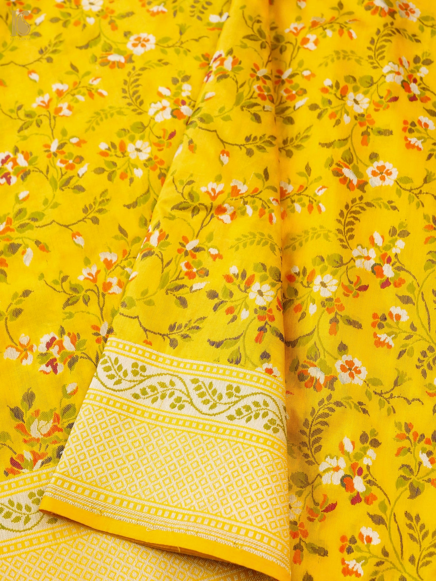 Handloom Banarasi Katan Silk Jaal Saree