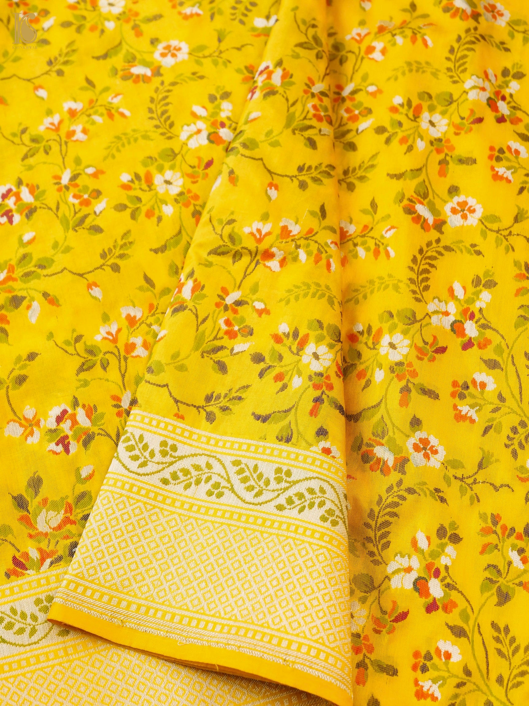 Handloom Banarasi Katan Silk Jaal Saree