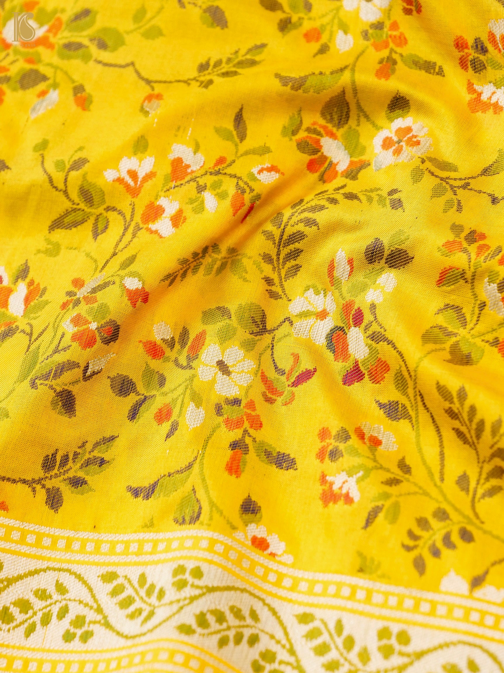 Handloom Banarasi Katan Silk Jaal Saree