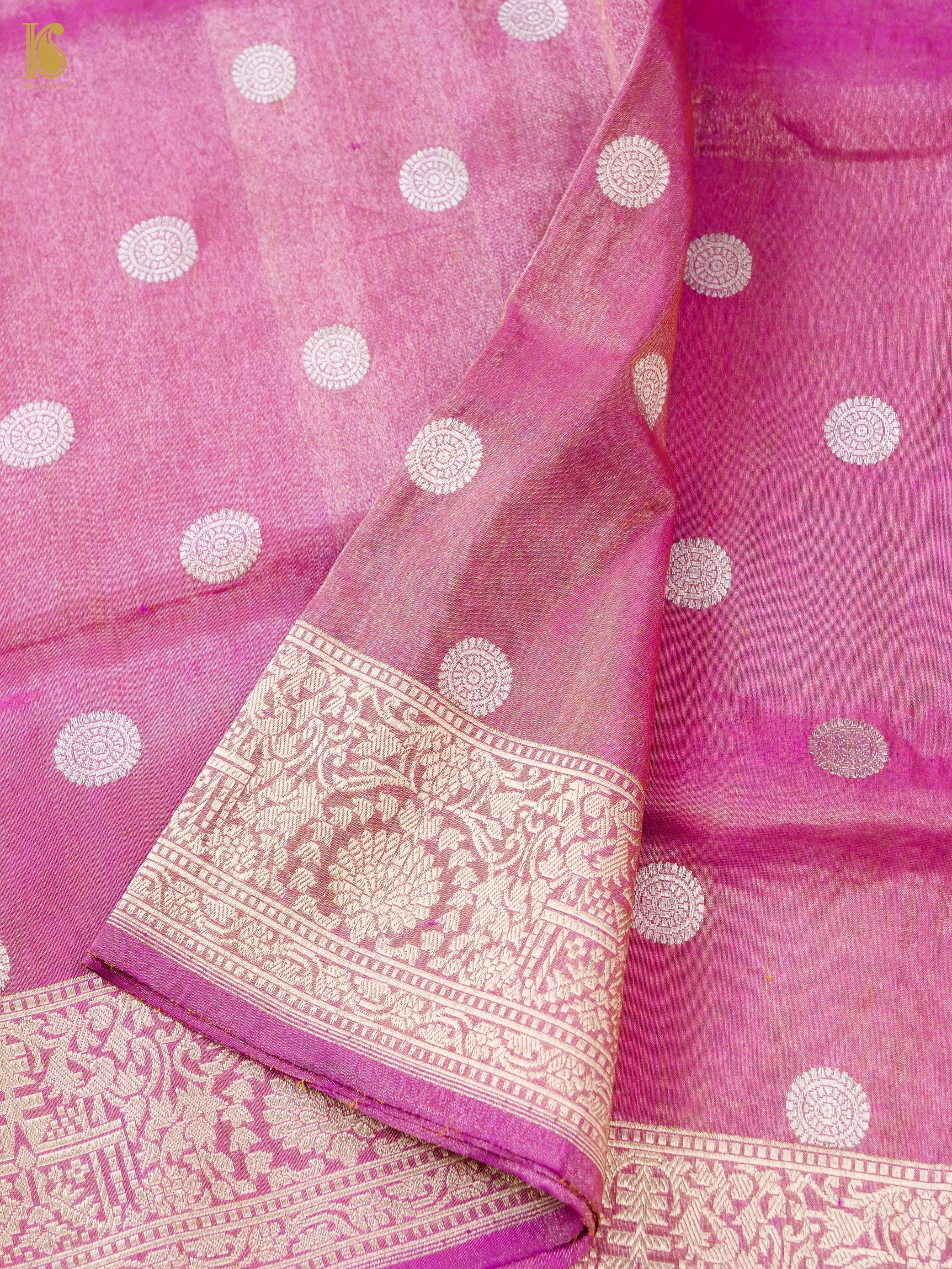 Handloom Banarasi Tissue Silk Rekha Saree