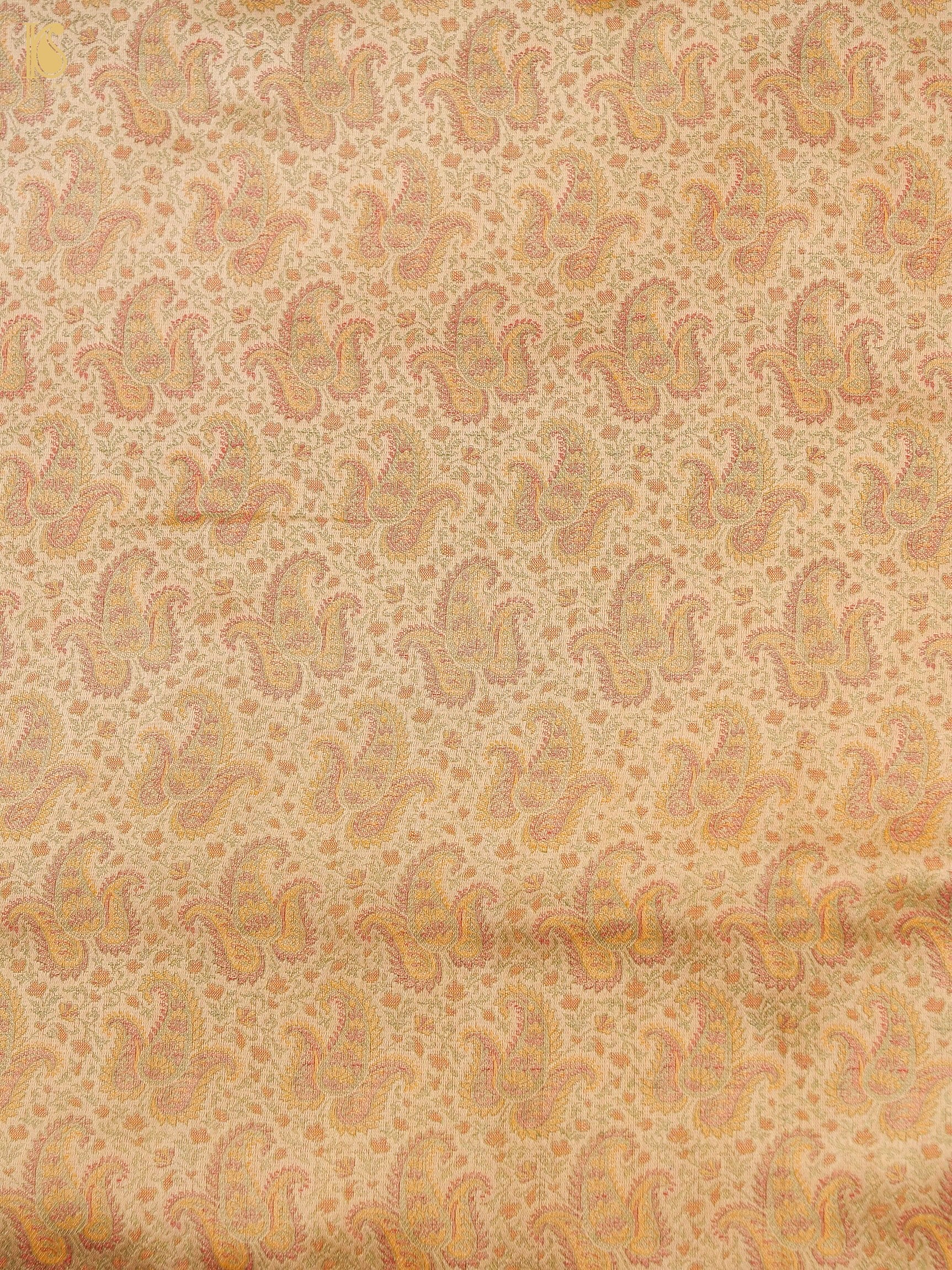 Handloom Banarasi Royal Ambi Tanchoi Silk Fabric