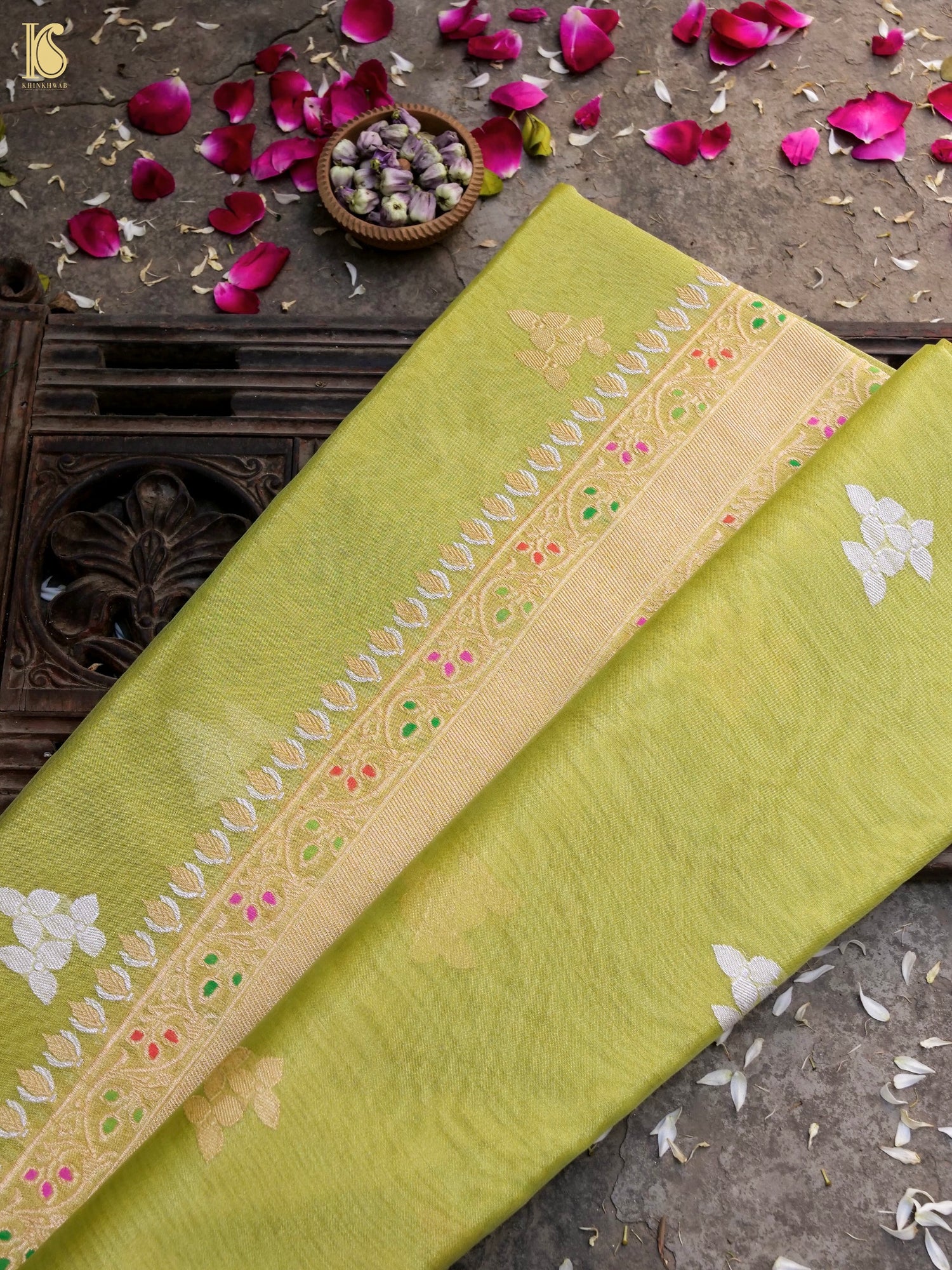 Handloom Banarasi Kora Tissue Ektara Tilfi Saree