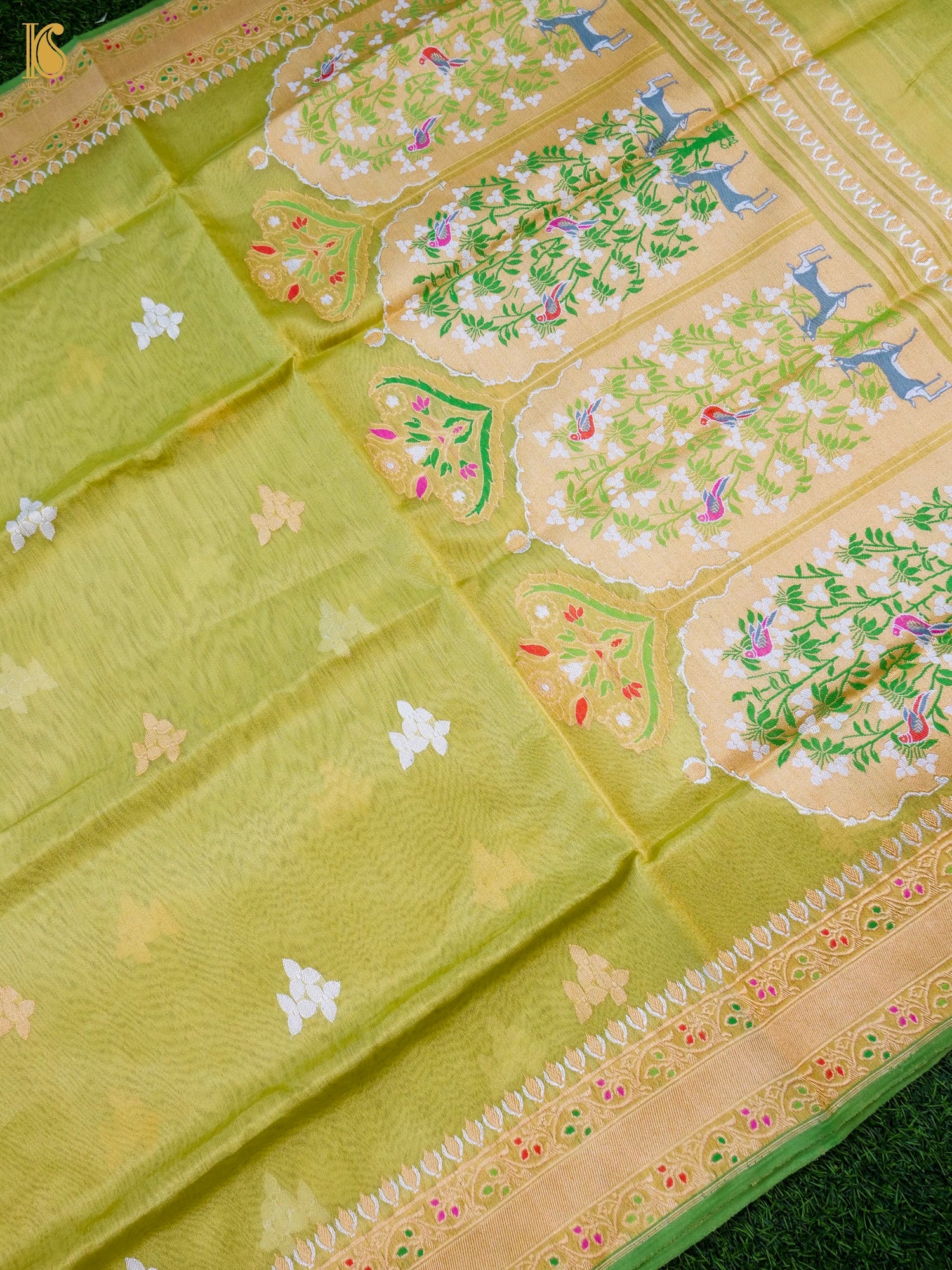 Handloom Banarasi Kora Tissue Ektara Tilfi Saree