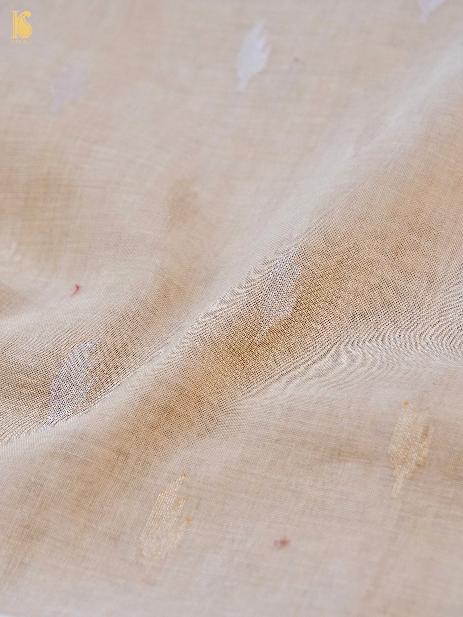 Handloom Banarasi Real Siver Zari Cotton Jamdani Saree