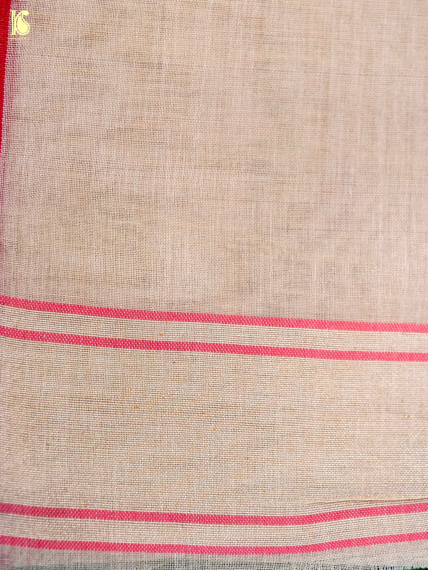 Handloom Banarasi Real Siver Zari Cotton Jamdani Saree