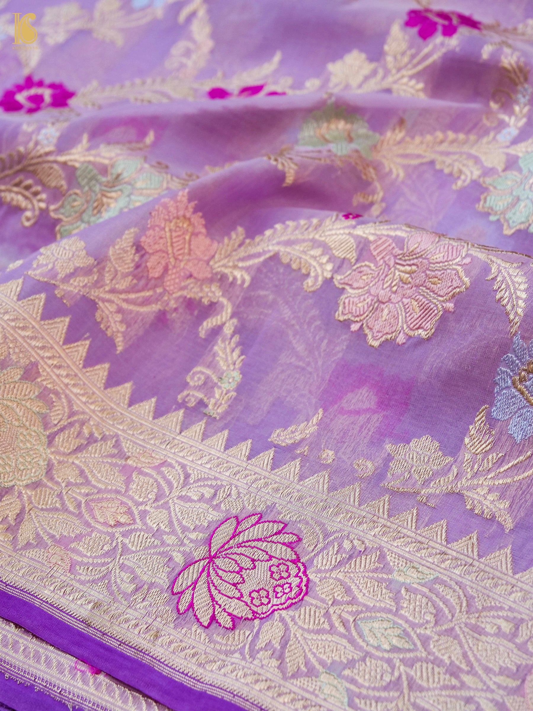 Handloom Banarasi Kora Kadwa Tilfi Saree
