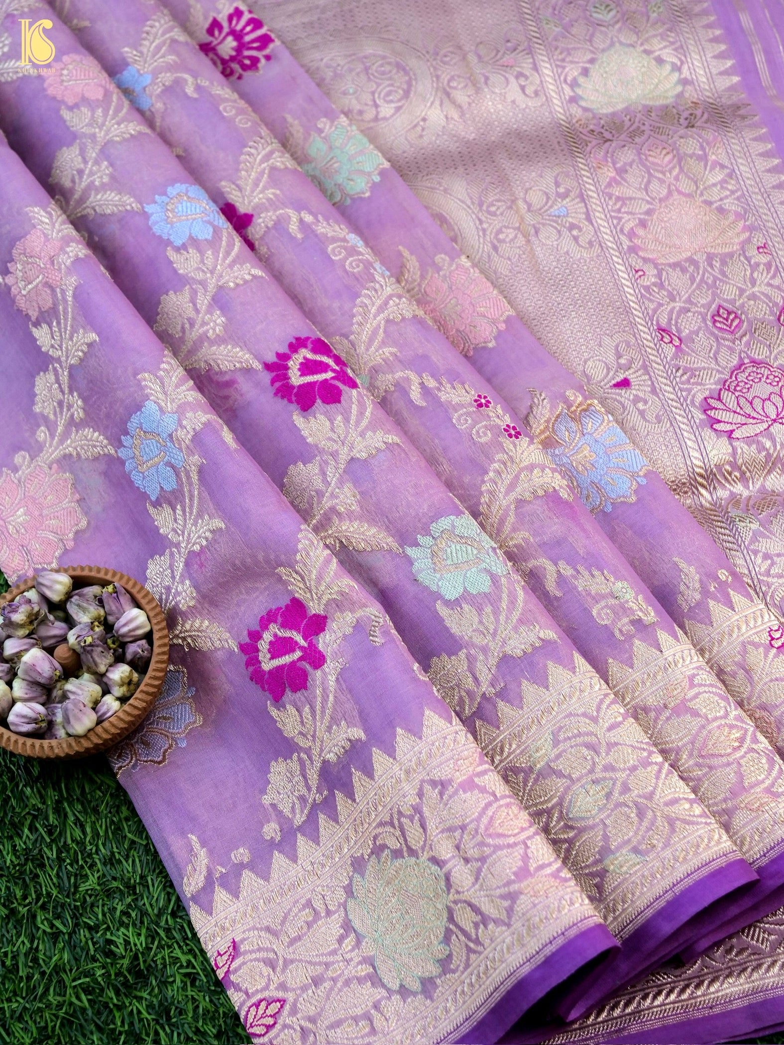 Handloom Banarasi Kora Kadwa Tilfi Saree