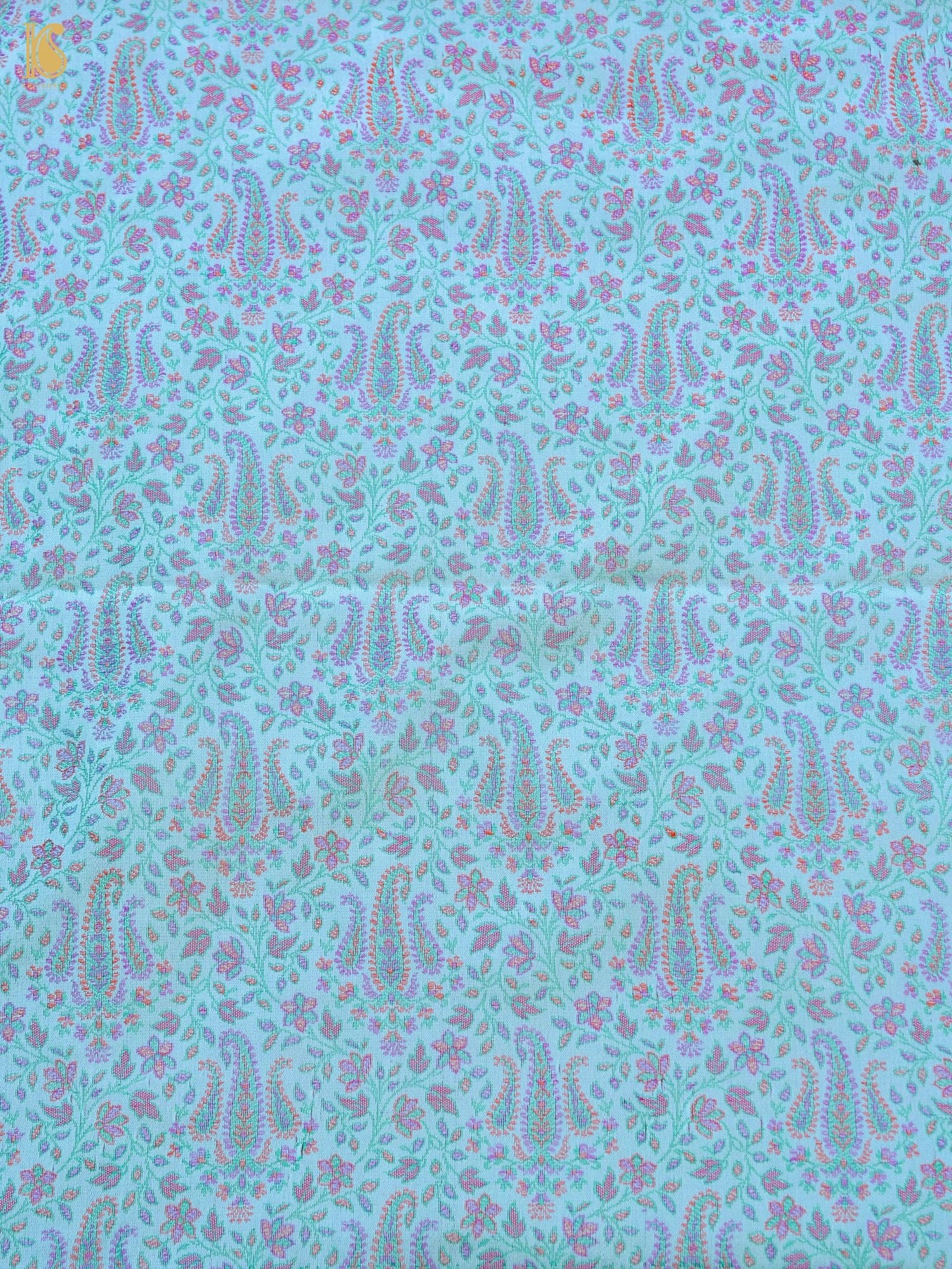 Handloom Banarasi Nawabi Ambi Tanchoi Silk Fabric