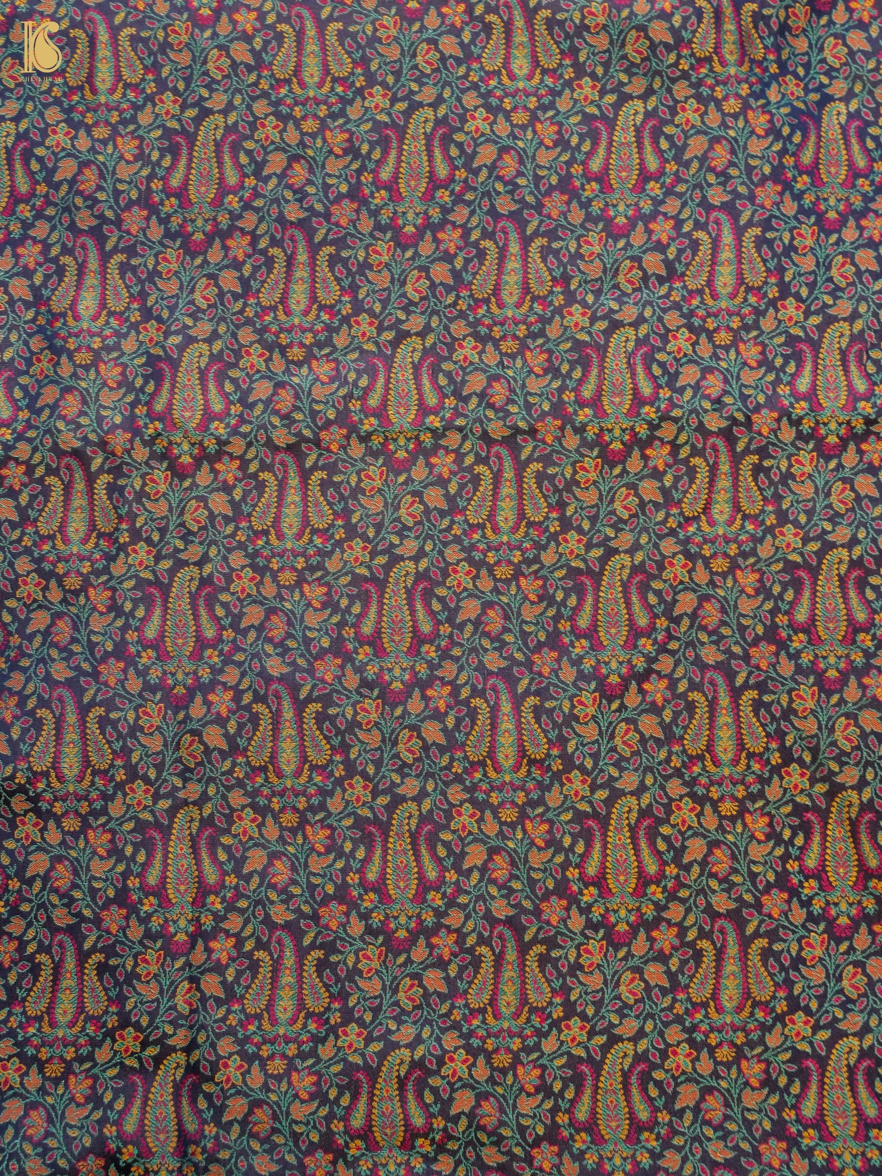 Handloom Banarasi Nawabi Ambi Tanchoi Silk Fabric