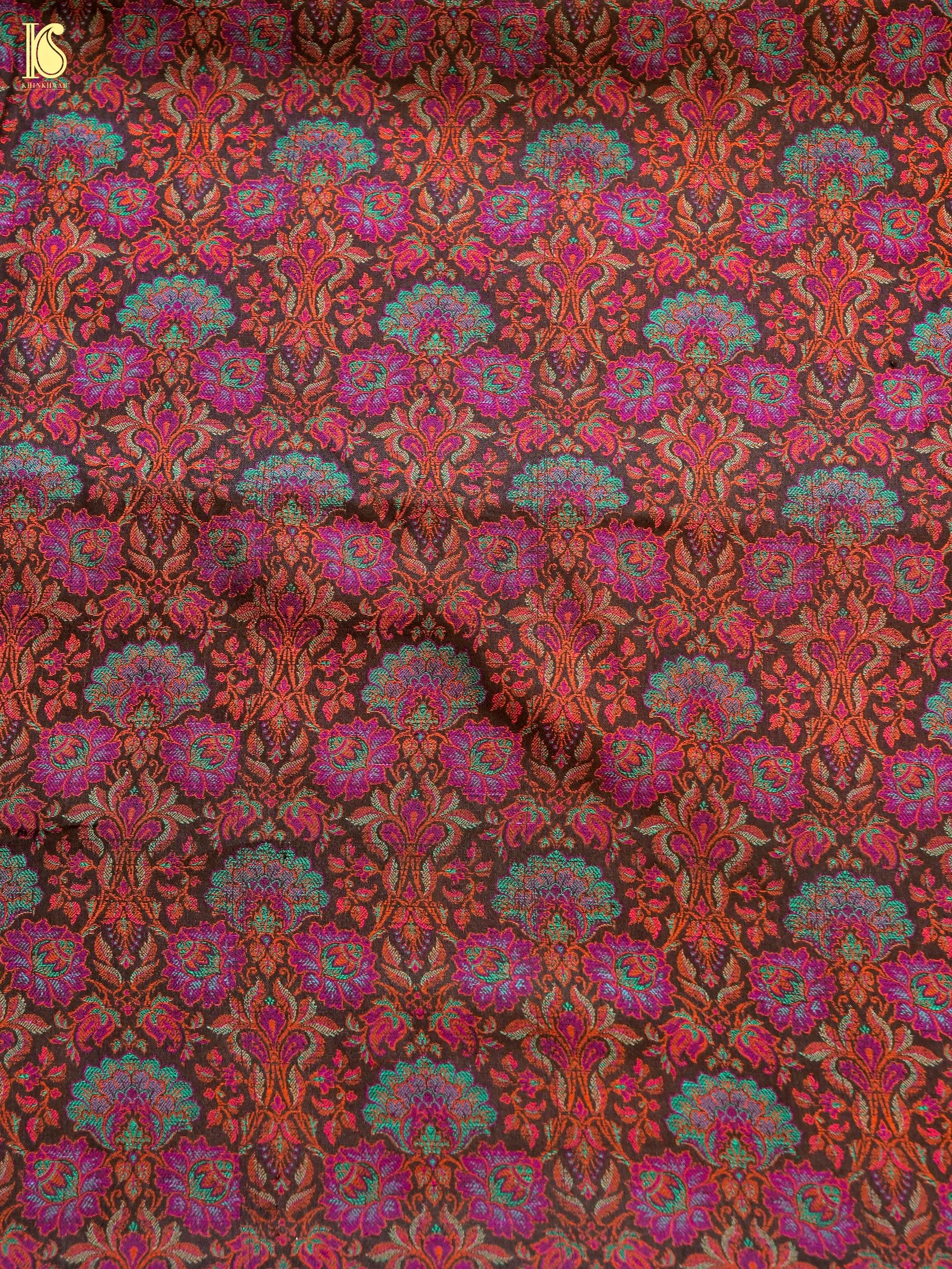 Handloom Banarasi Tanchoi Silk Kamal Fabric