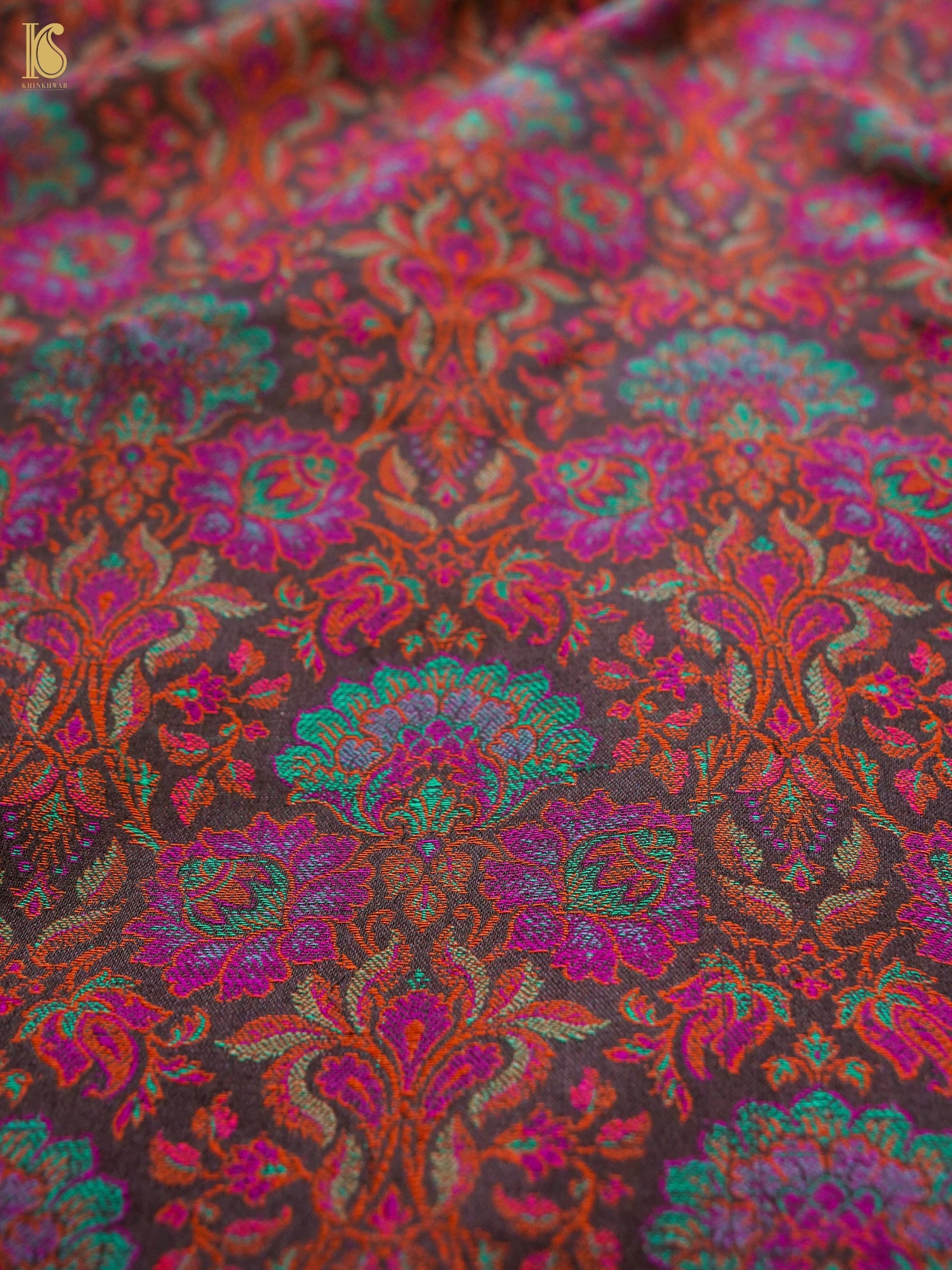 Handloom Banarasi Tanchoi Silk Kamal Fabric